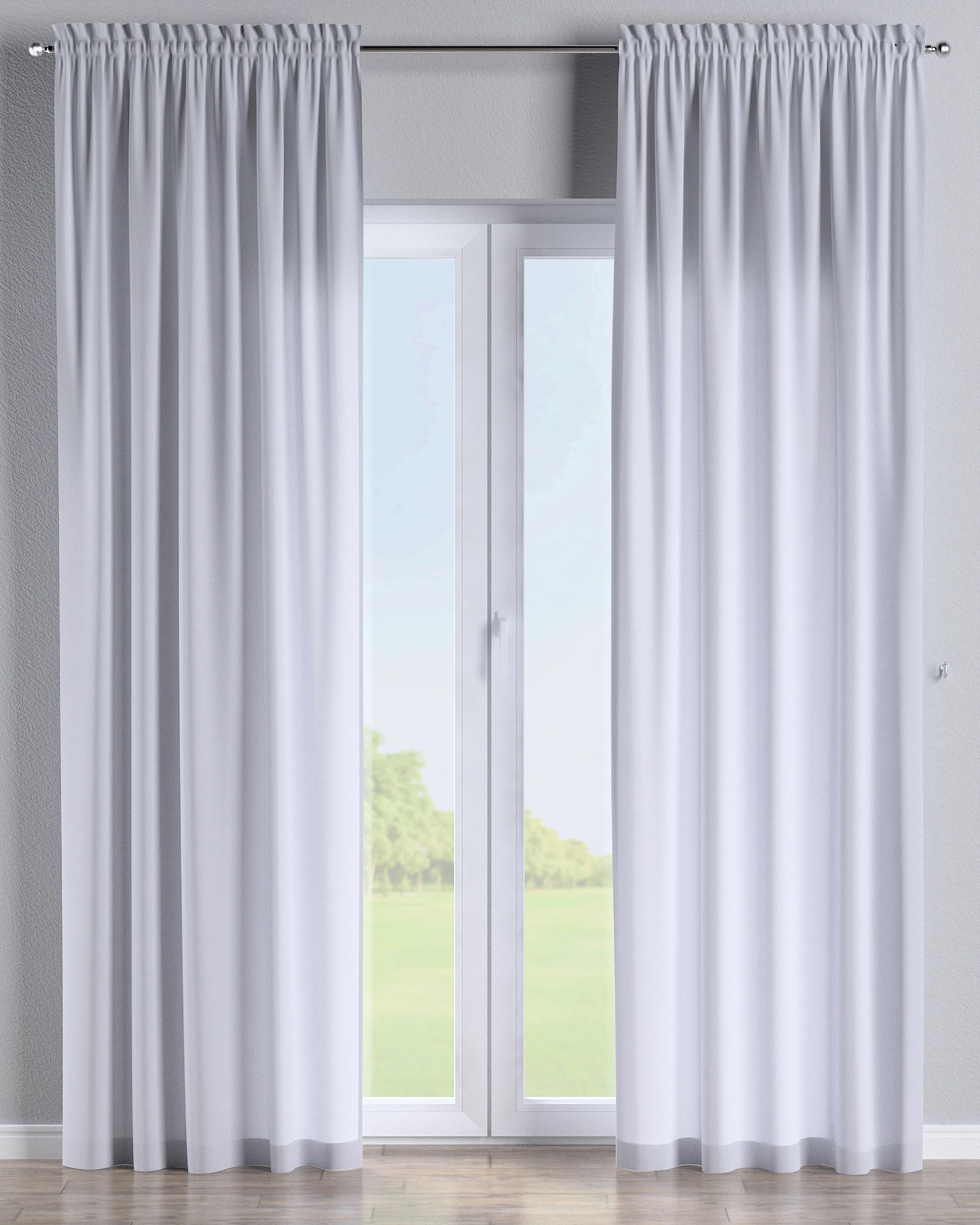 Slot and frill curtain colour white