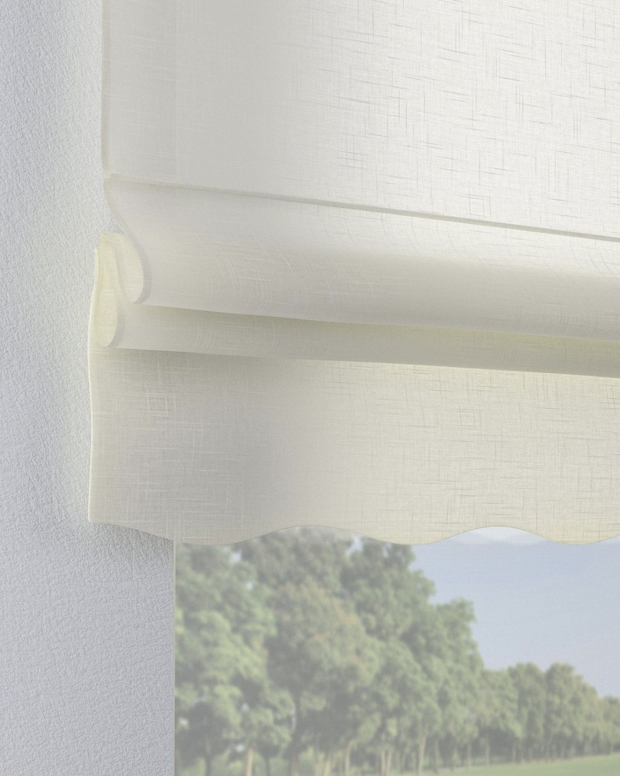 Florence Roman blind colour cream fabric semi-sheer, structured (hover)