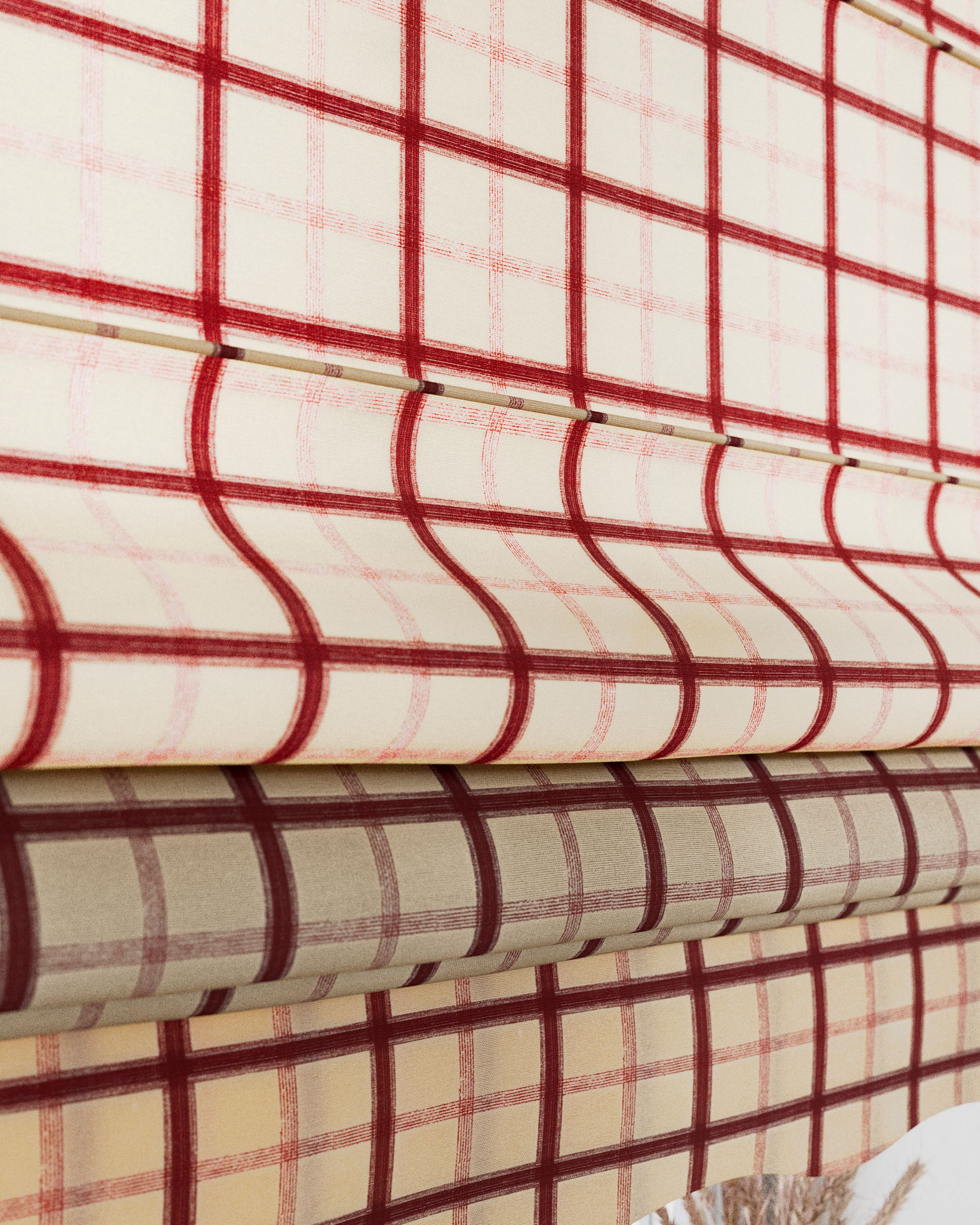 Florence Roman blind colour red fabric patterned (hover)