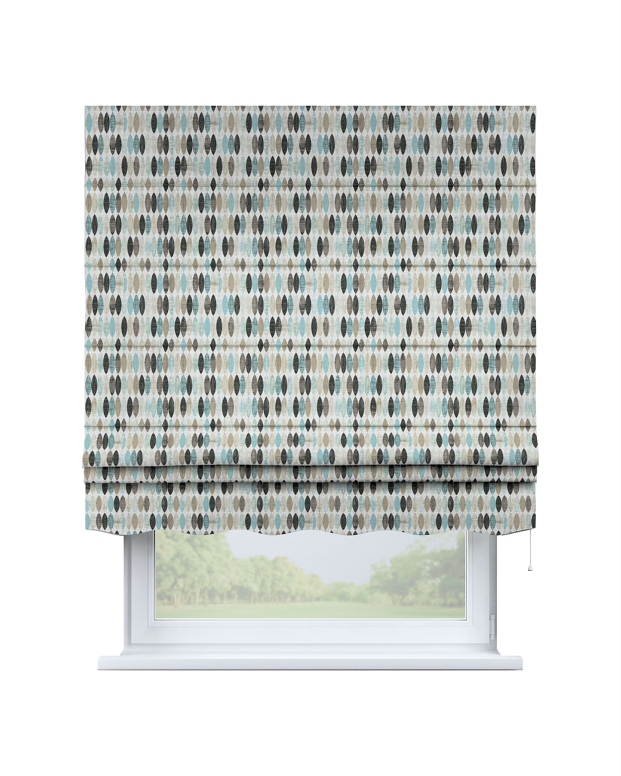 Florence Roman blind colour beige fabric patterned