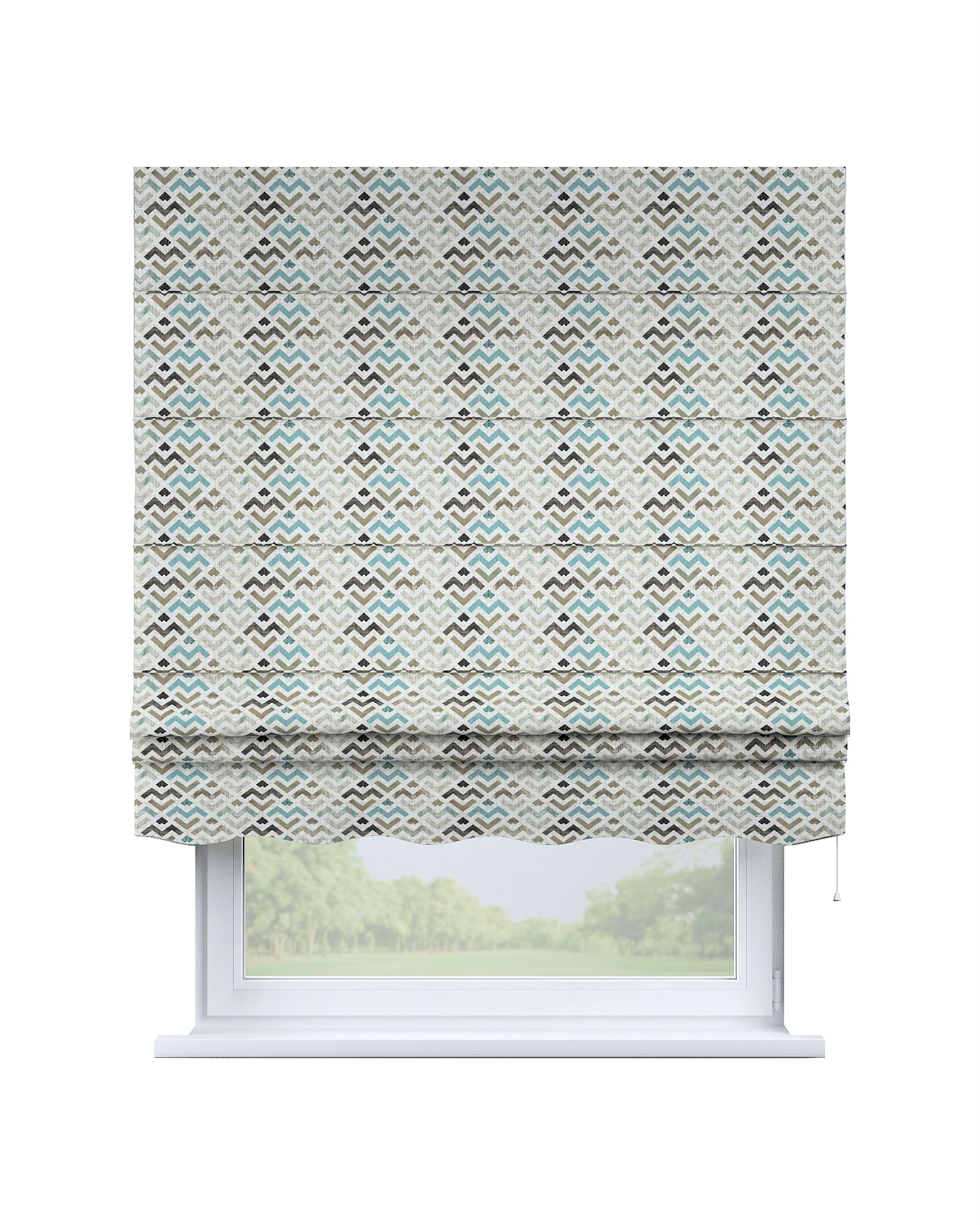 Florence Roman blind colour brown fabric patterned