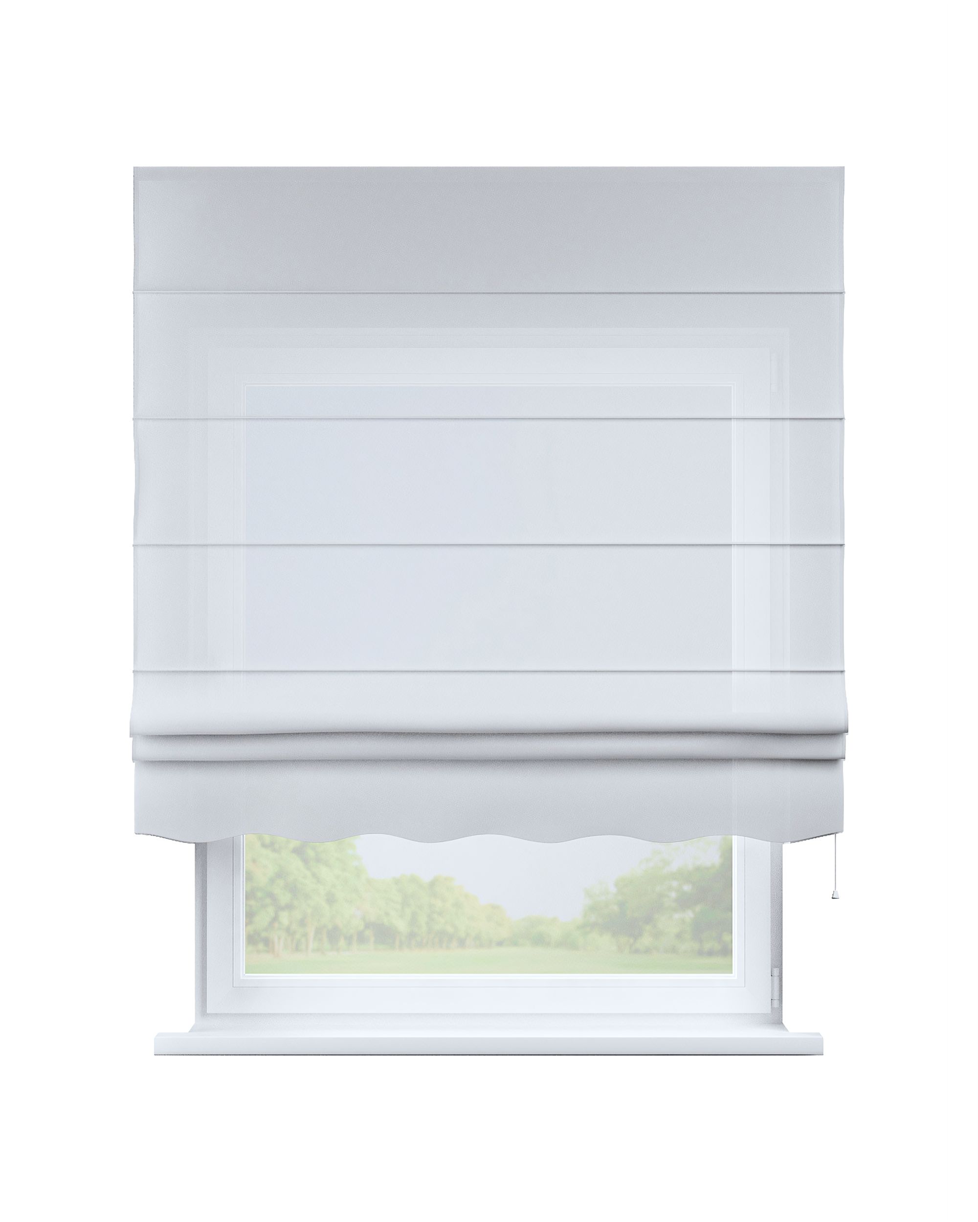Florence Roman blind colour white fabric semi-sheer, structured