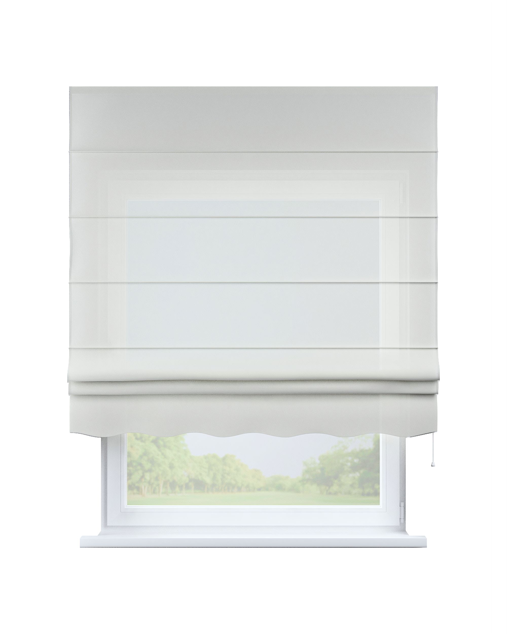 Florence Roman blind colour cream fabric semi-sheer, structured