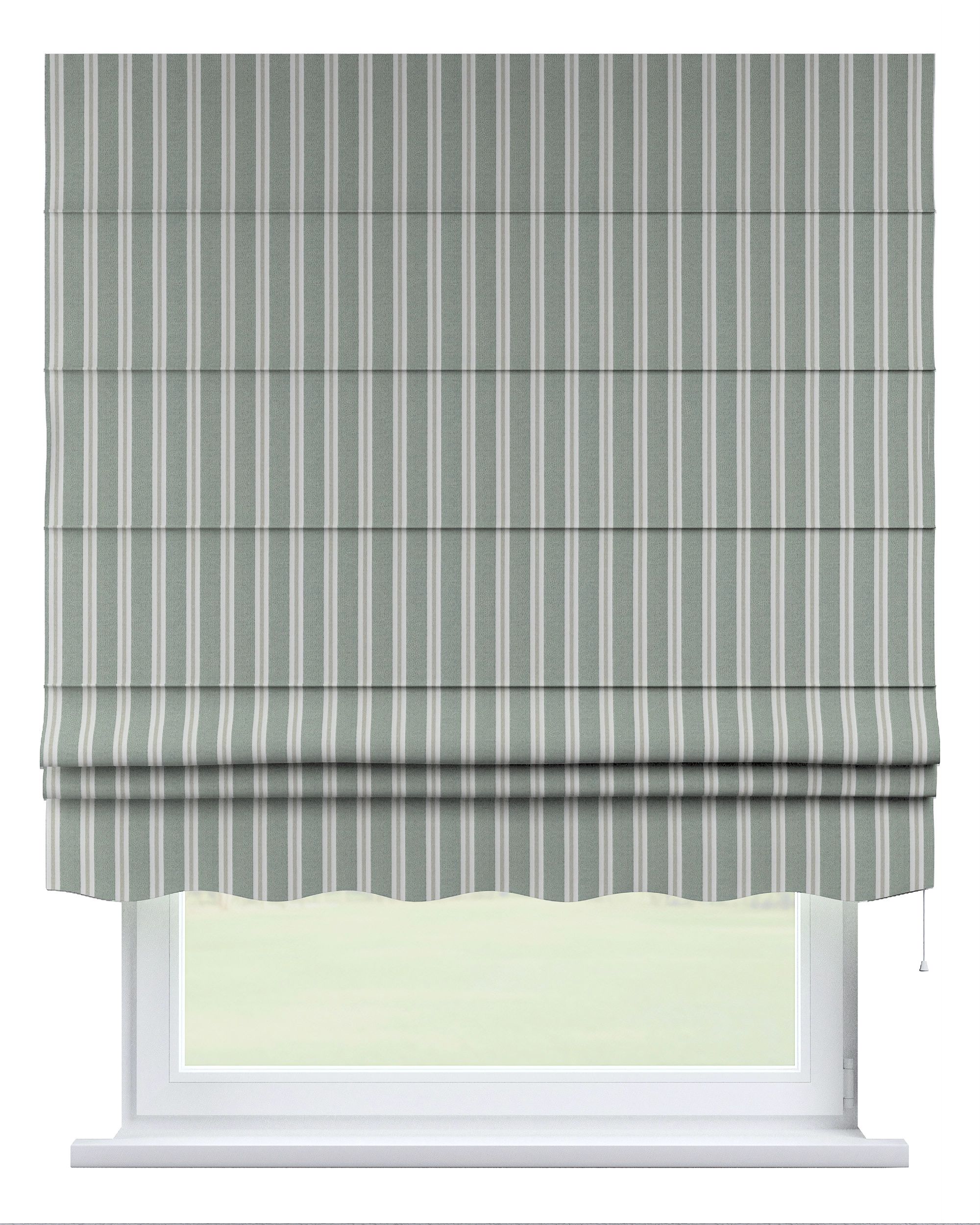 Florence Roman blind colour green fabric structured, patterned