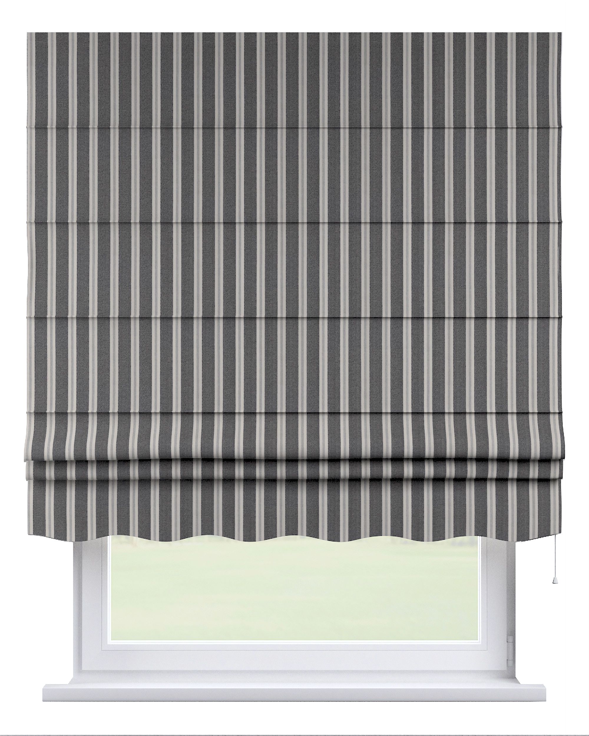 Florence Roman blind colour black fabric structured, patterned