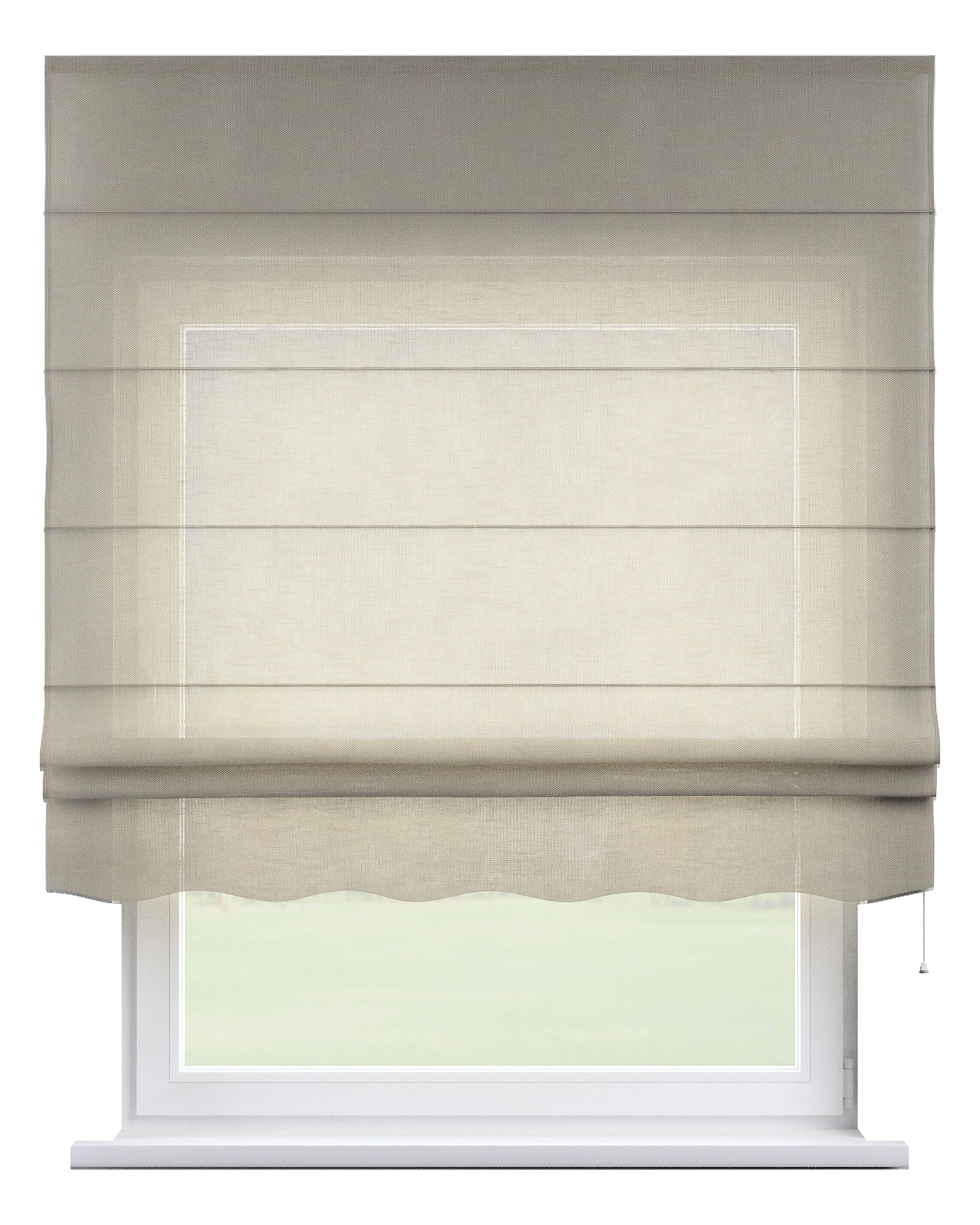 Florence Roman blind colour cream fabric semi-sheer, structured