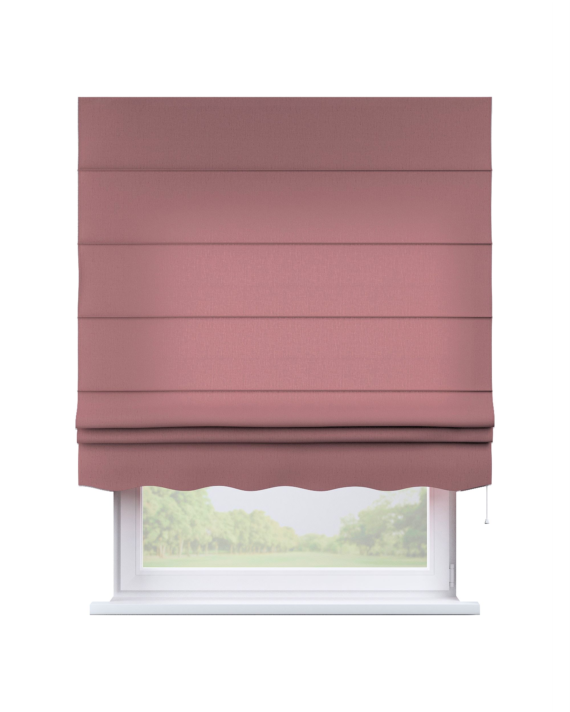 Florence Roman blind colour pink fabric semi-sheer, structured