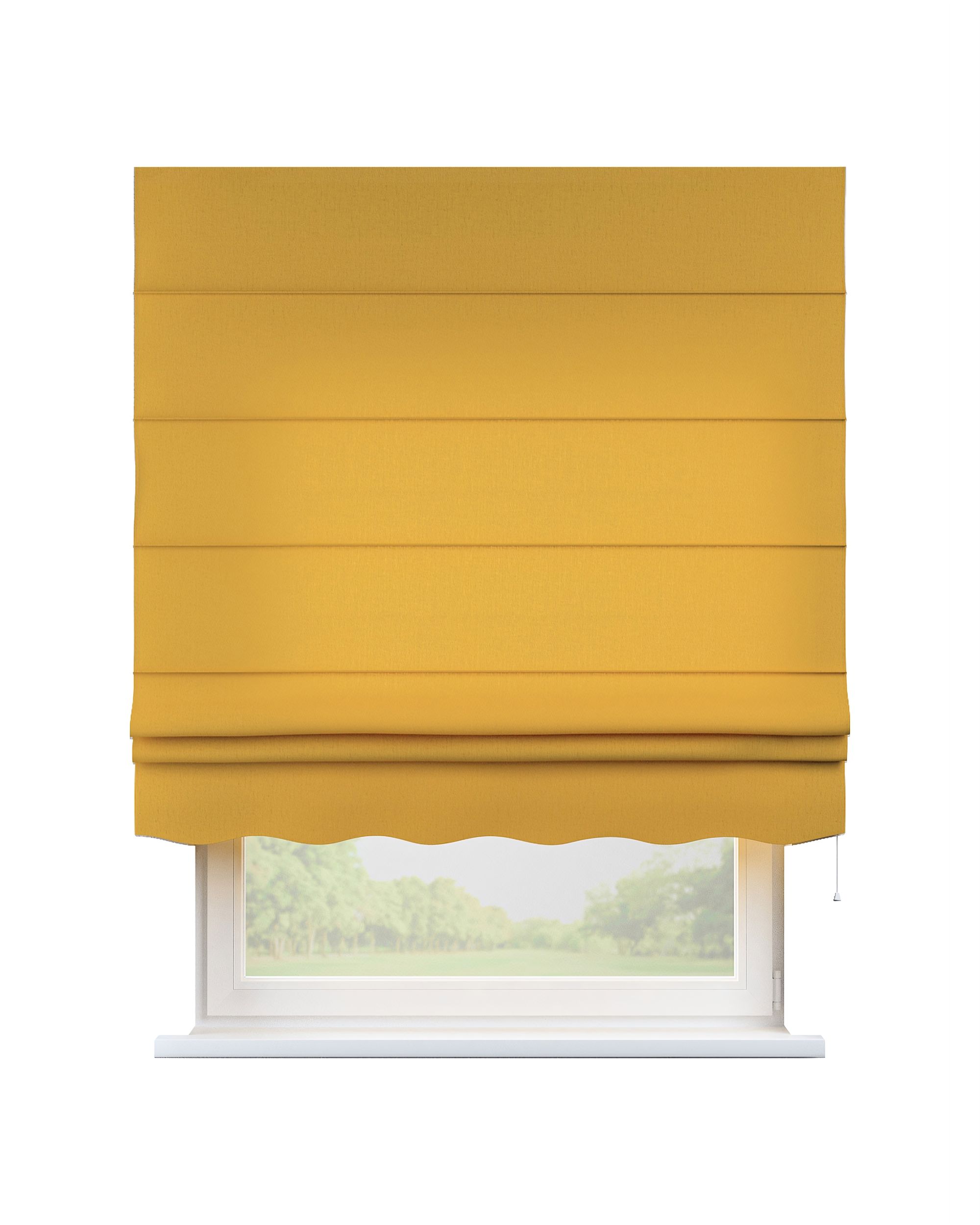 Florence Roman blind colour yellow fabric semi-sheer, structured