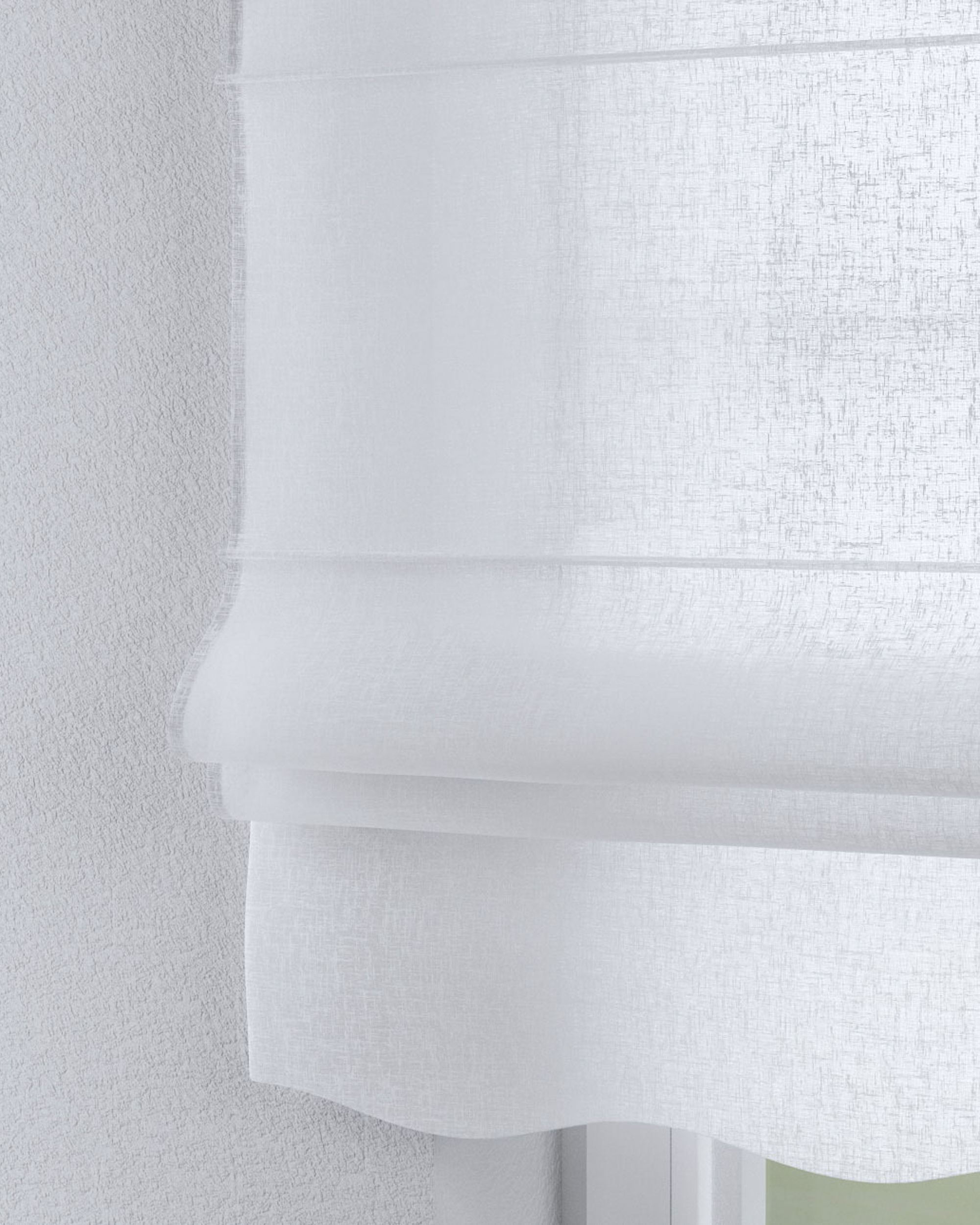 Florence Roman blind colour white fabric semi-sheer, structured (hover)