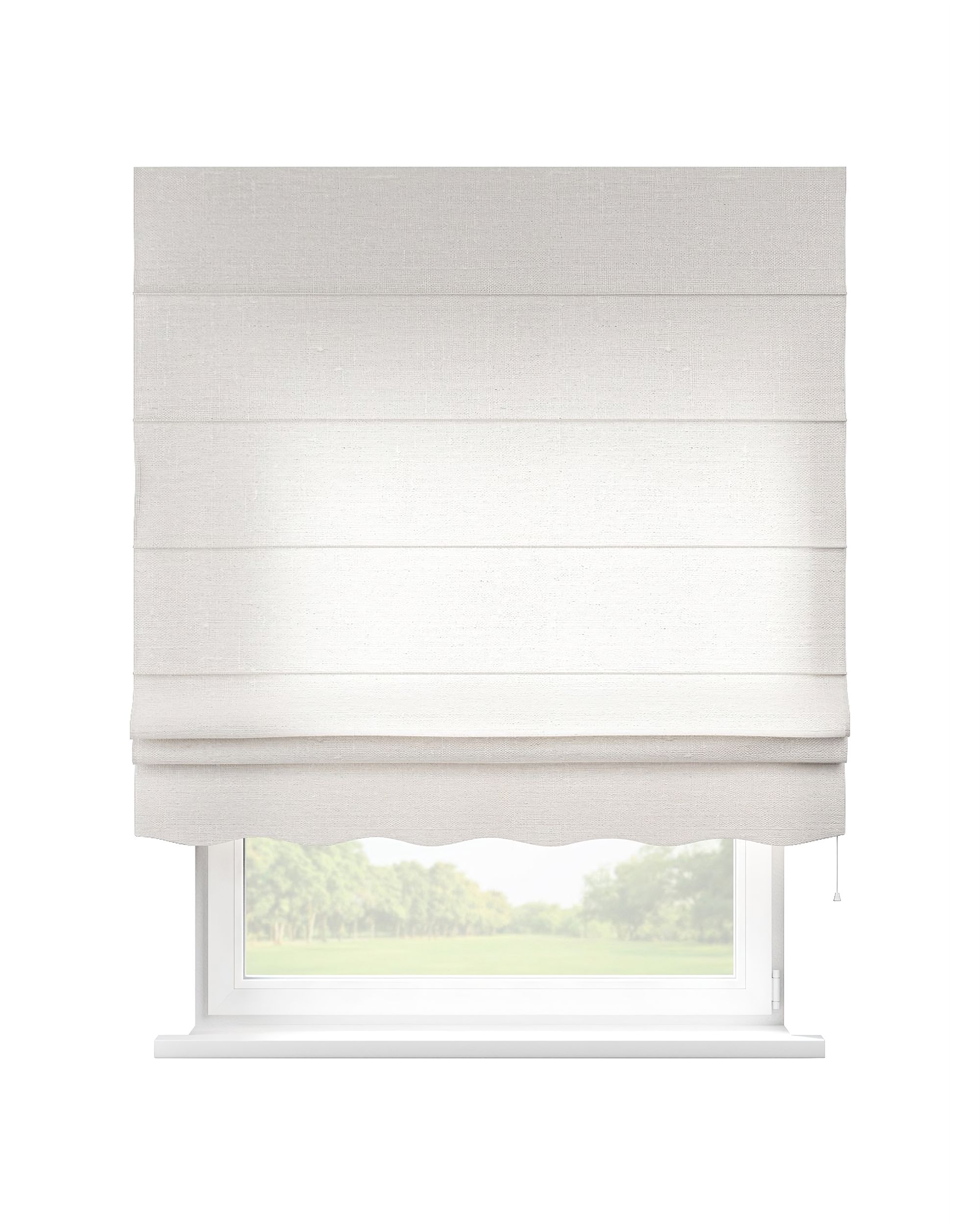 Florence Roman blind colour white fabric semi-sheer, structured