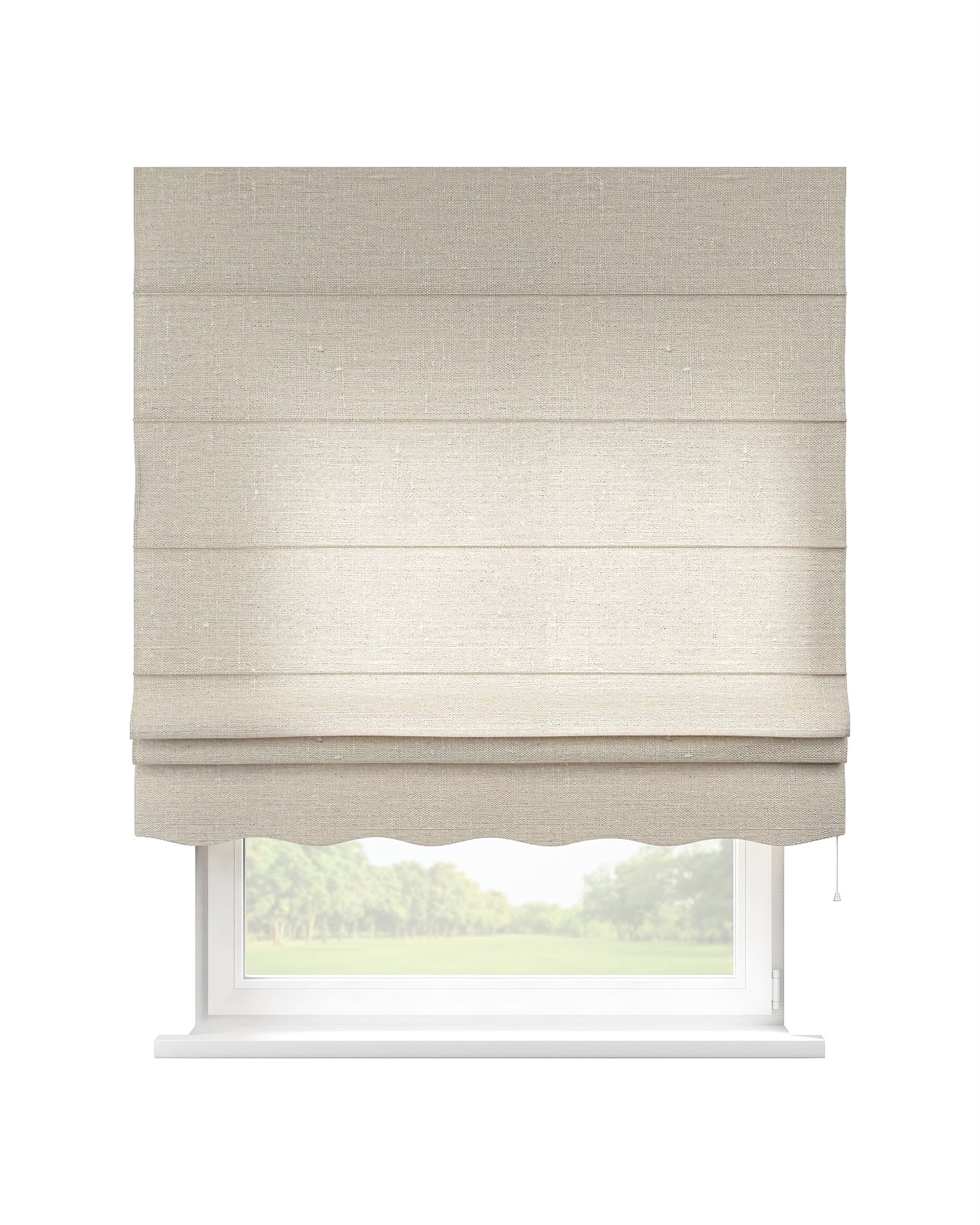 Florence Roman blind colour beige fabric semi-sheer, structured, linen