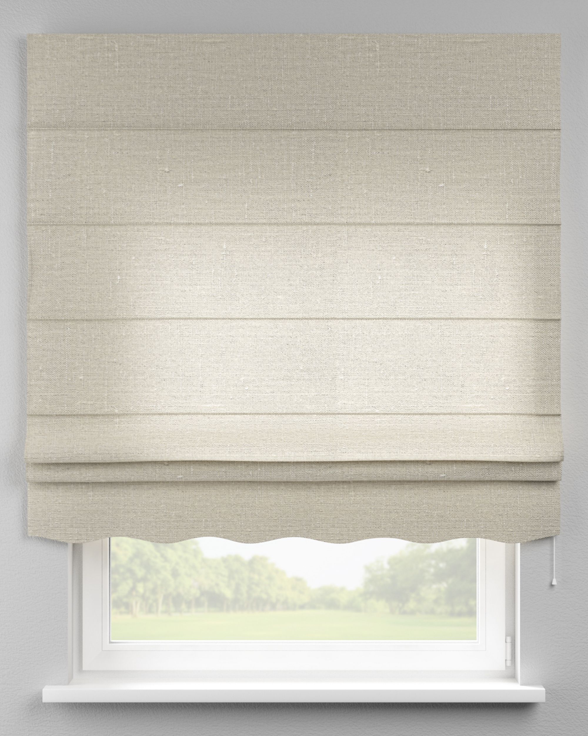Florence Roman blind colour beige fabric semi-sheer, structured