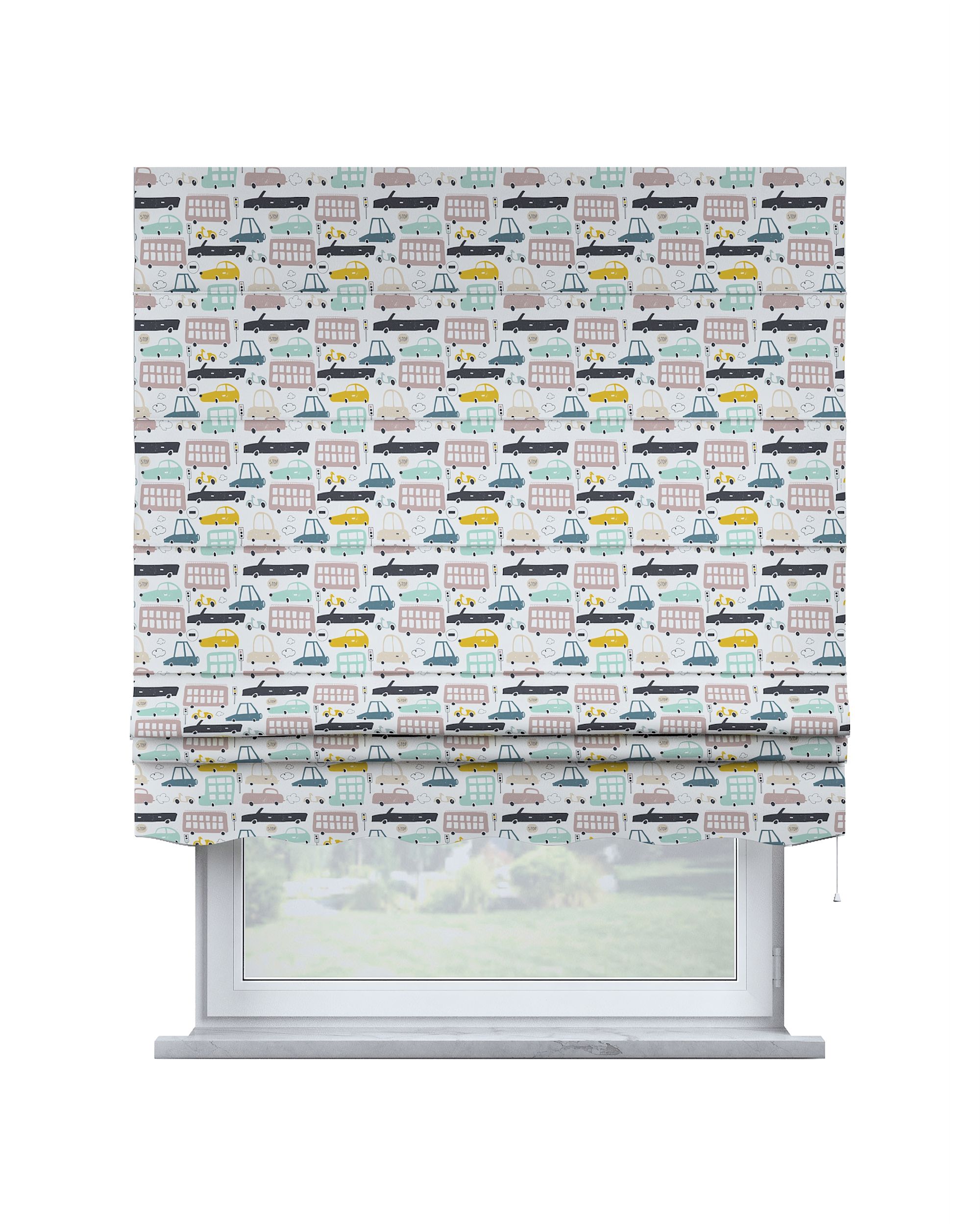 Florence Roman blind colour beige fabric patterned
