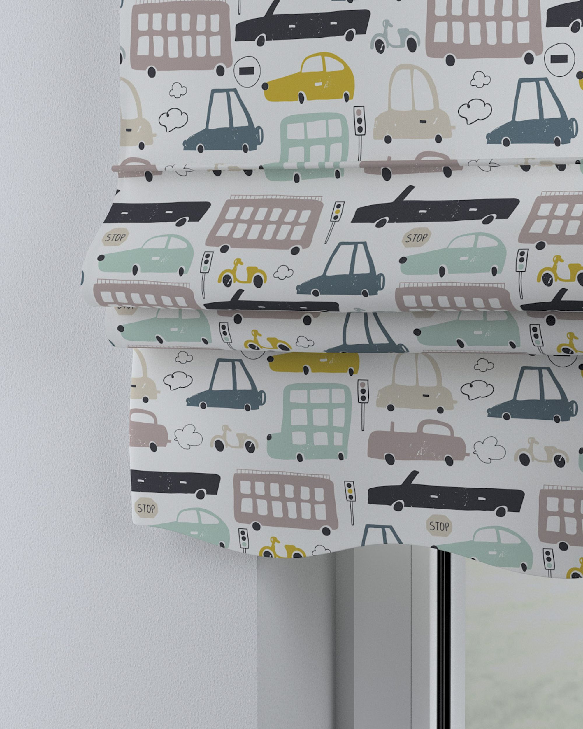 Florence Roman blind colour beige fabric patterned (hover)