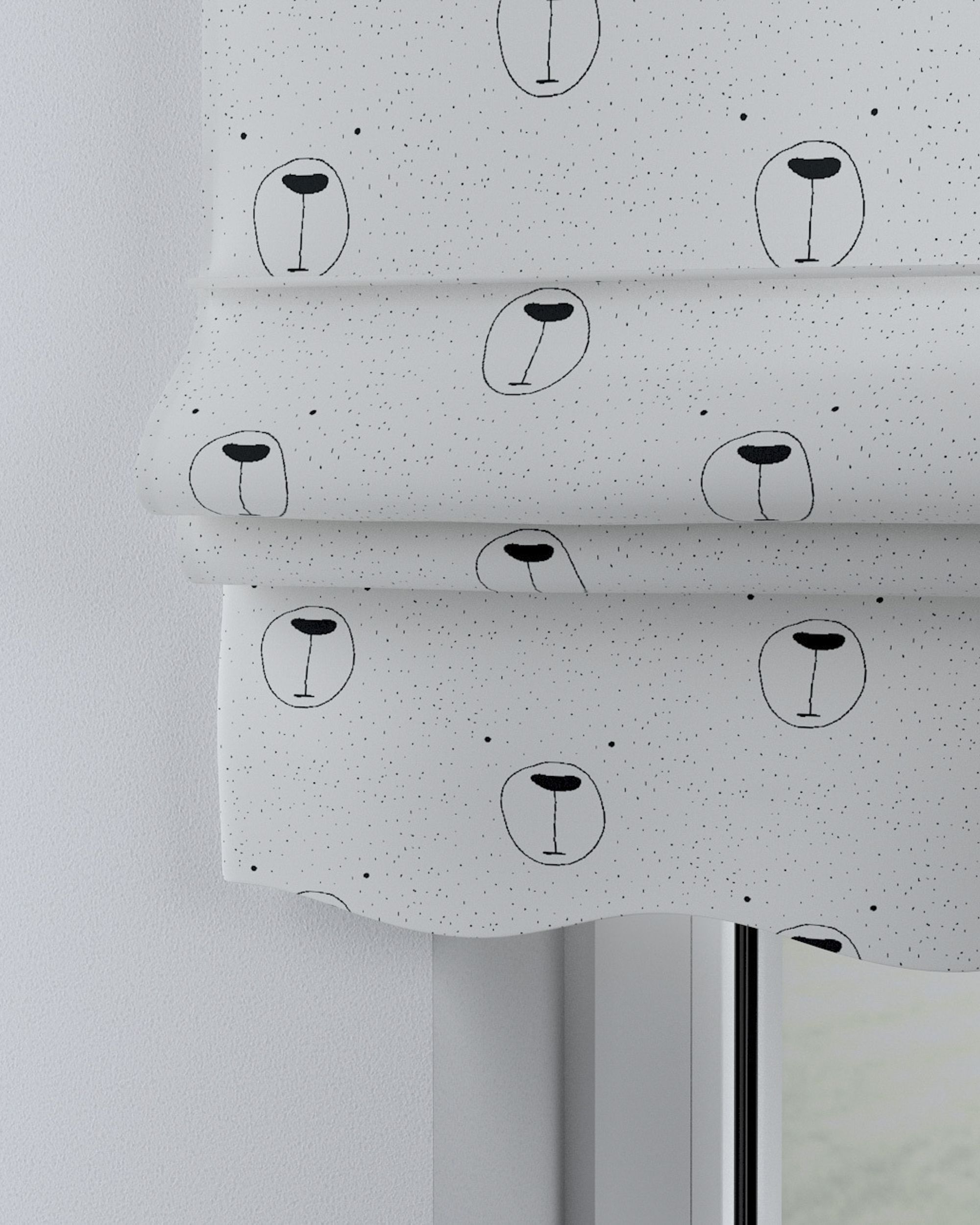 Florence Roman blind colour white fabric patterned (hover)
