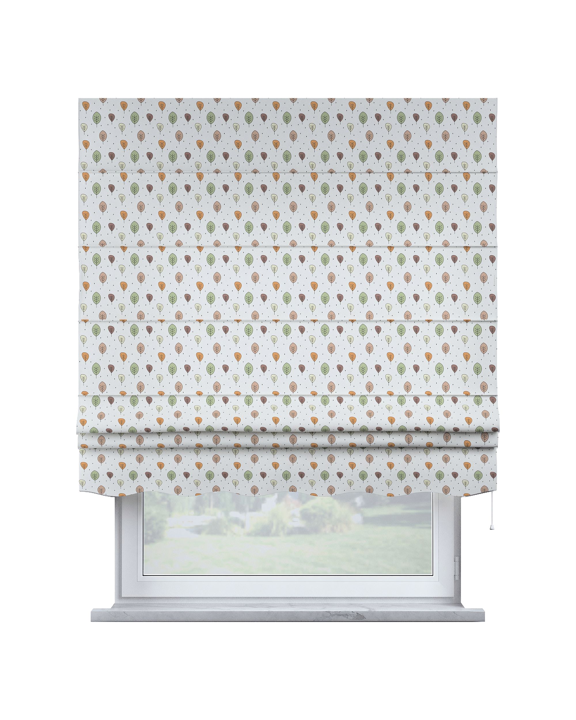 Florence Roman blind colour brown fabric patterned