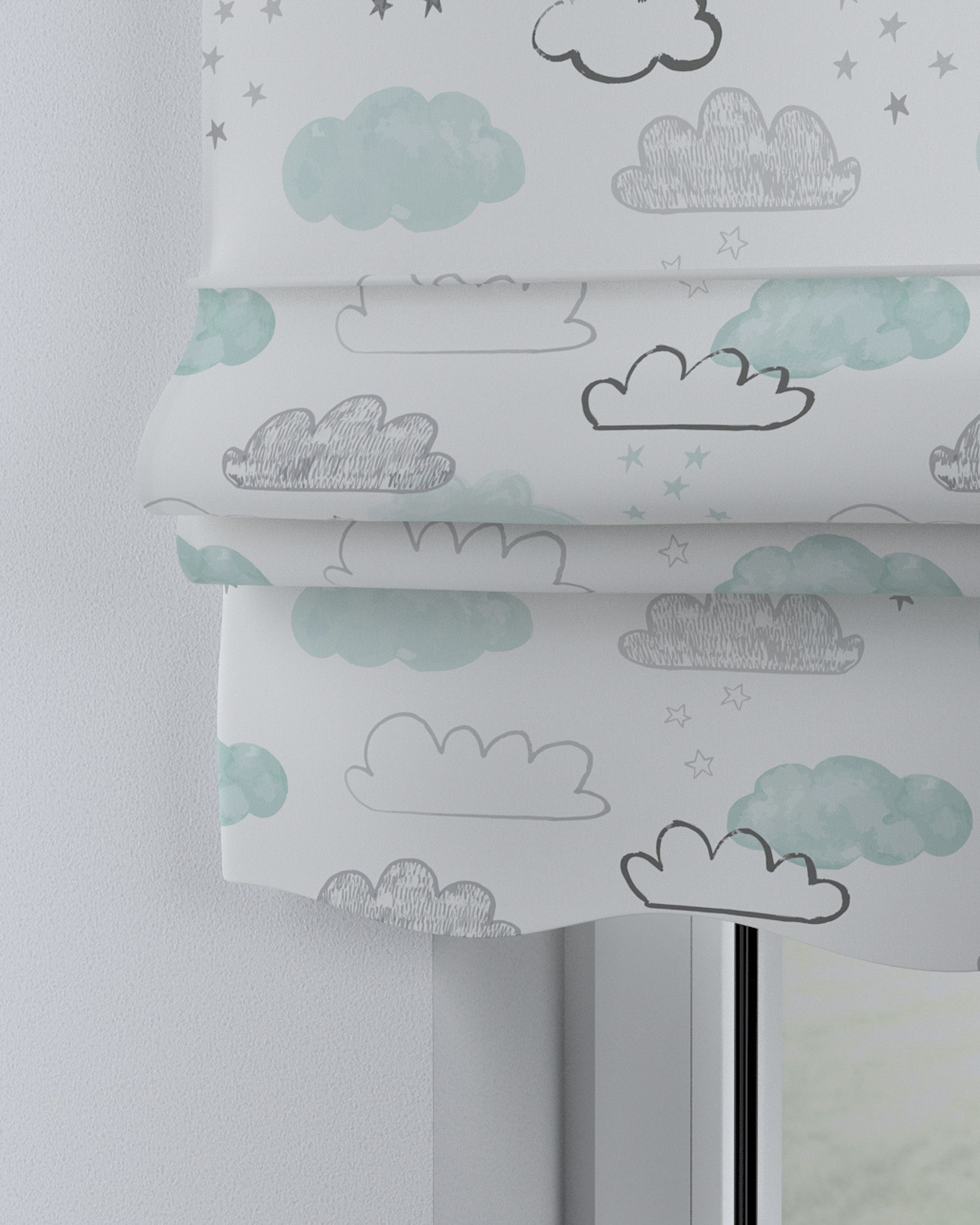 Florence Roman blind colour white fabric patterned (hover)