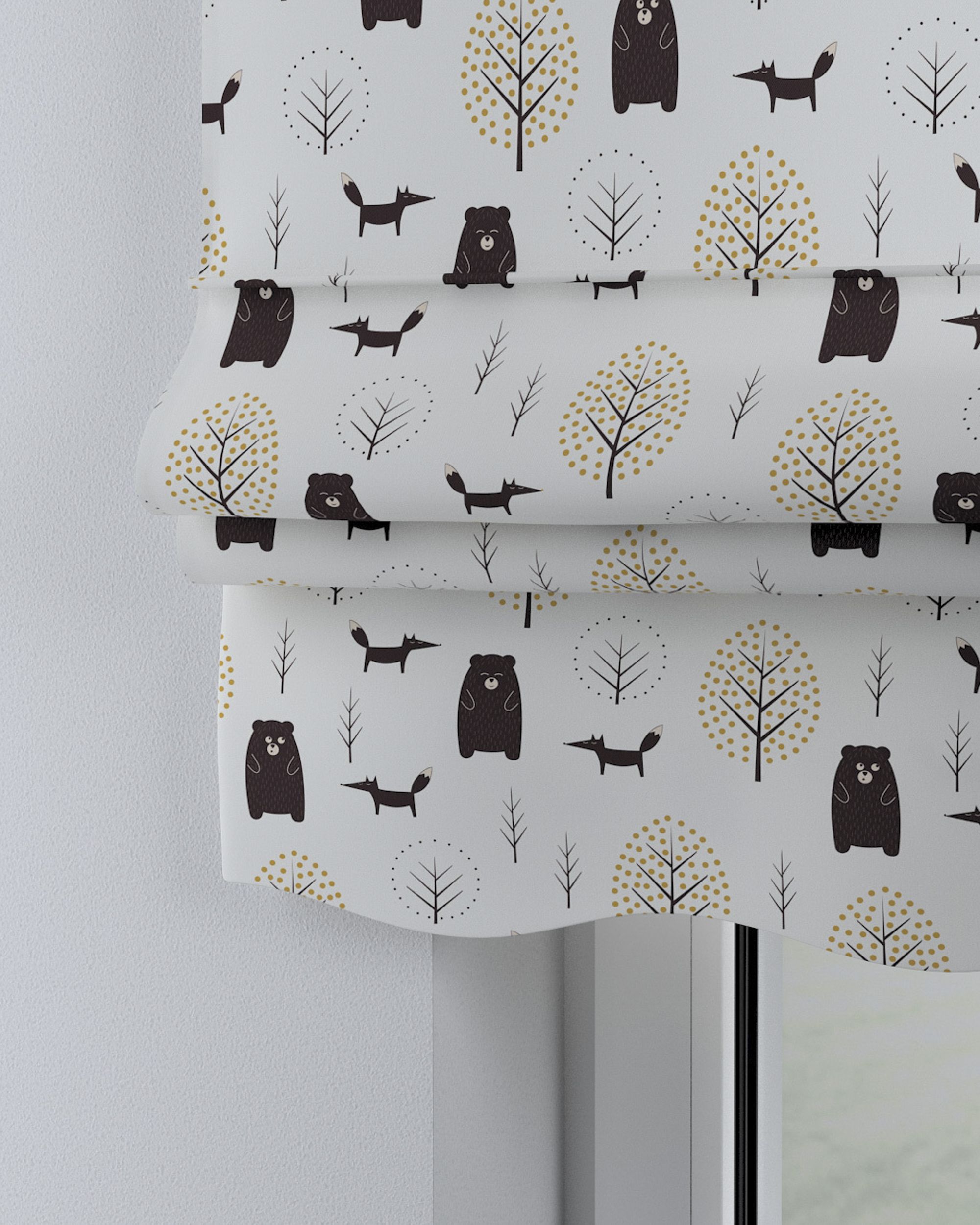 Florence Roman blind colour brown fabric patterned (hover)