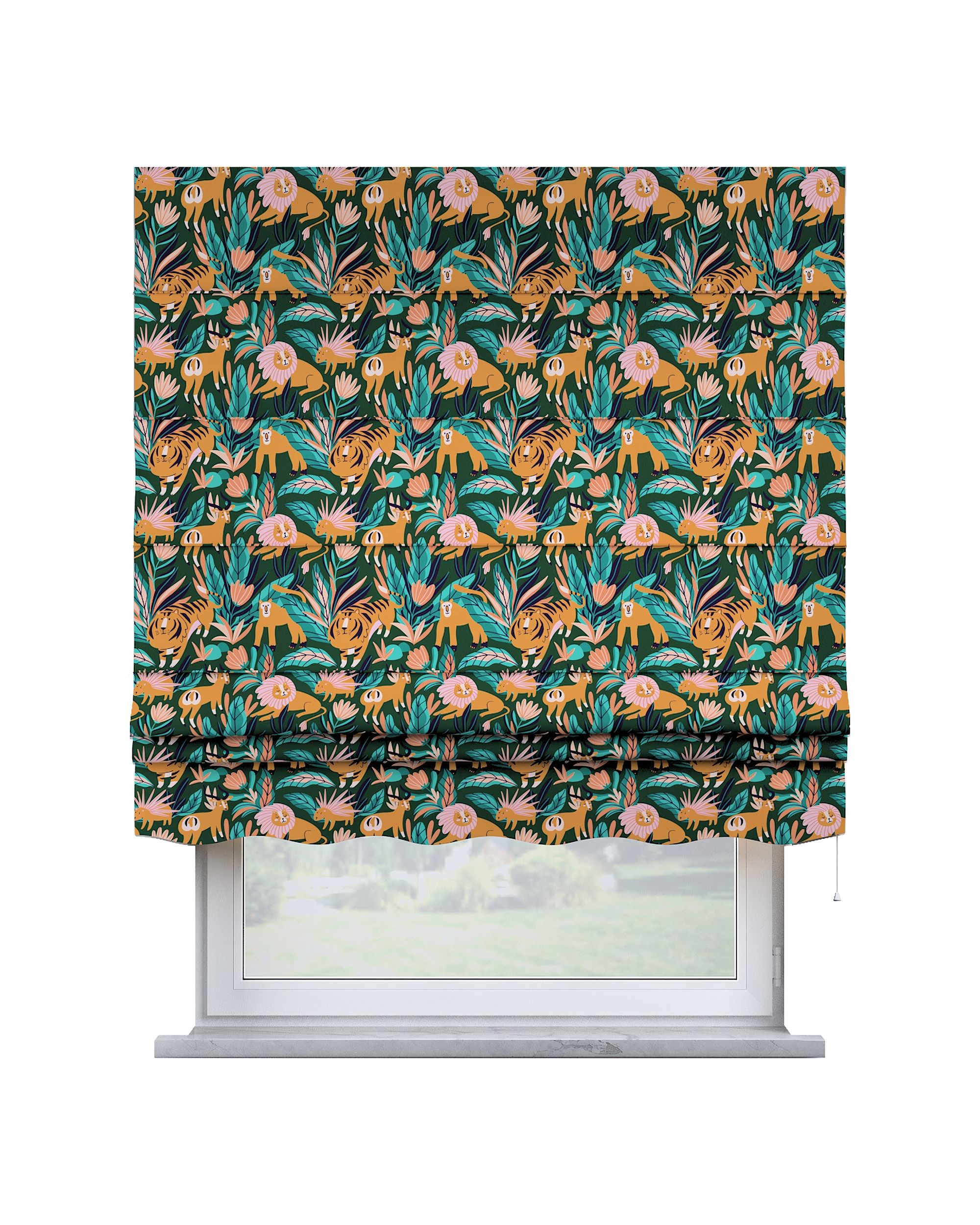 Florence Roman blind colour orange fabric patterned