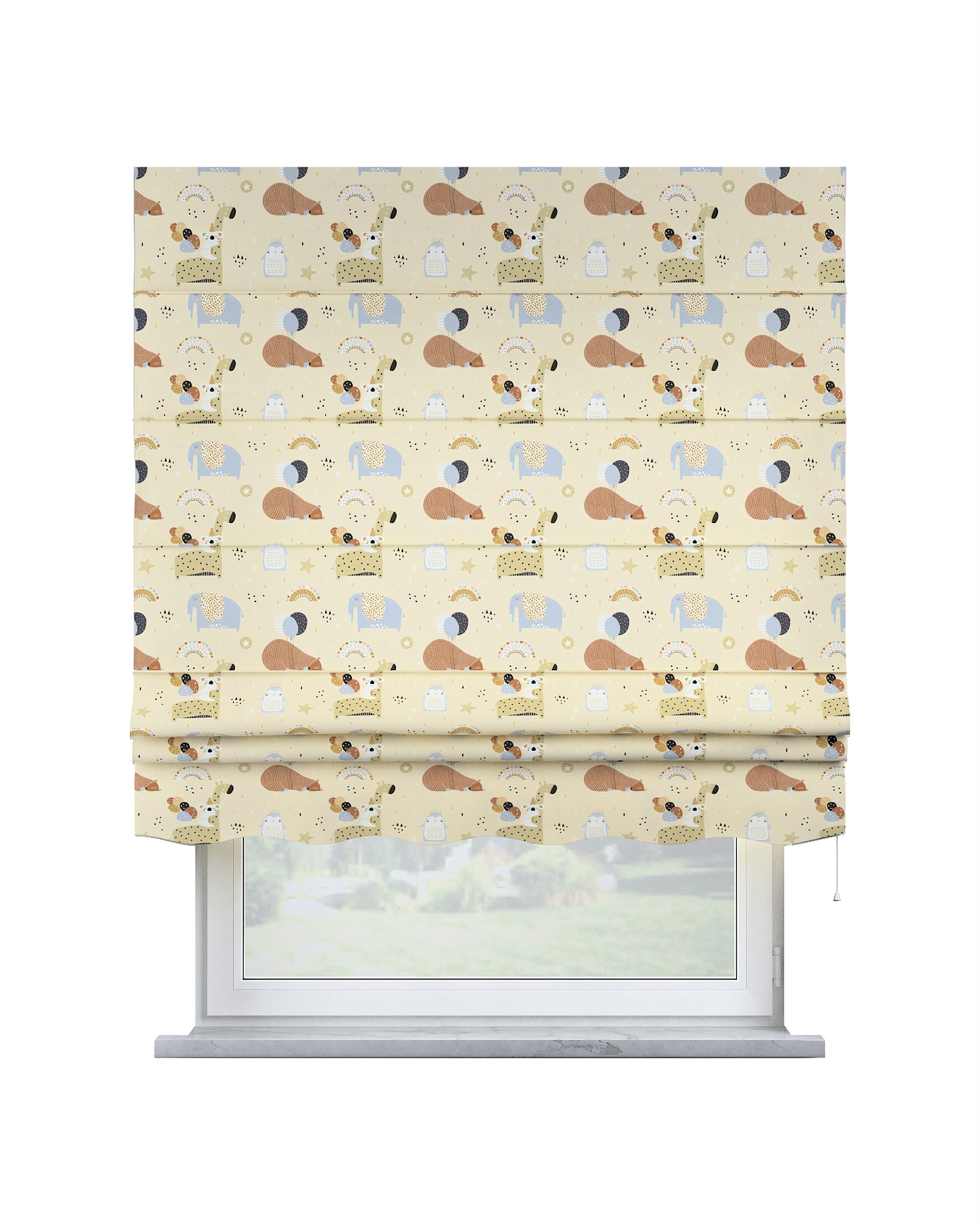 Florence Roman blind colour beige fabric patterned