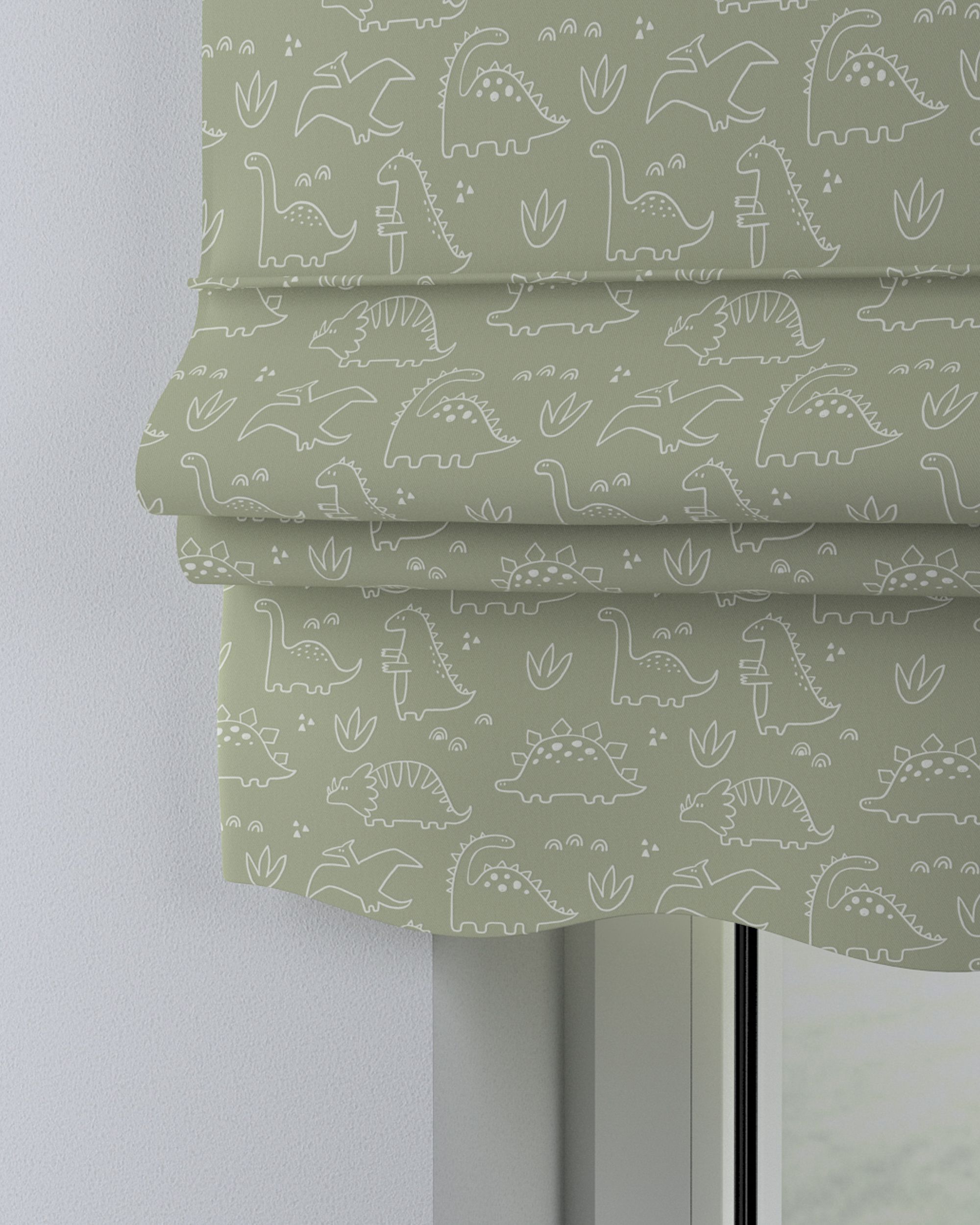 Florence Roman blind colour green fabric patterned (hover)