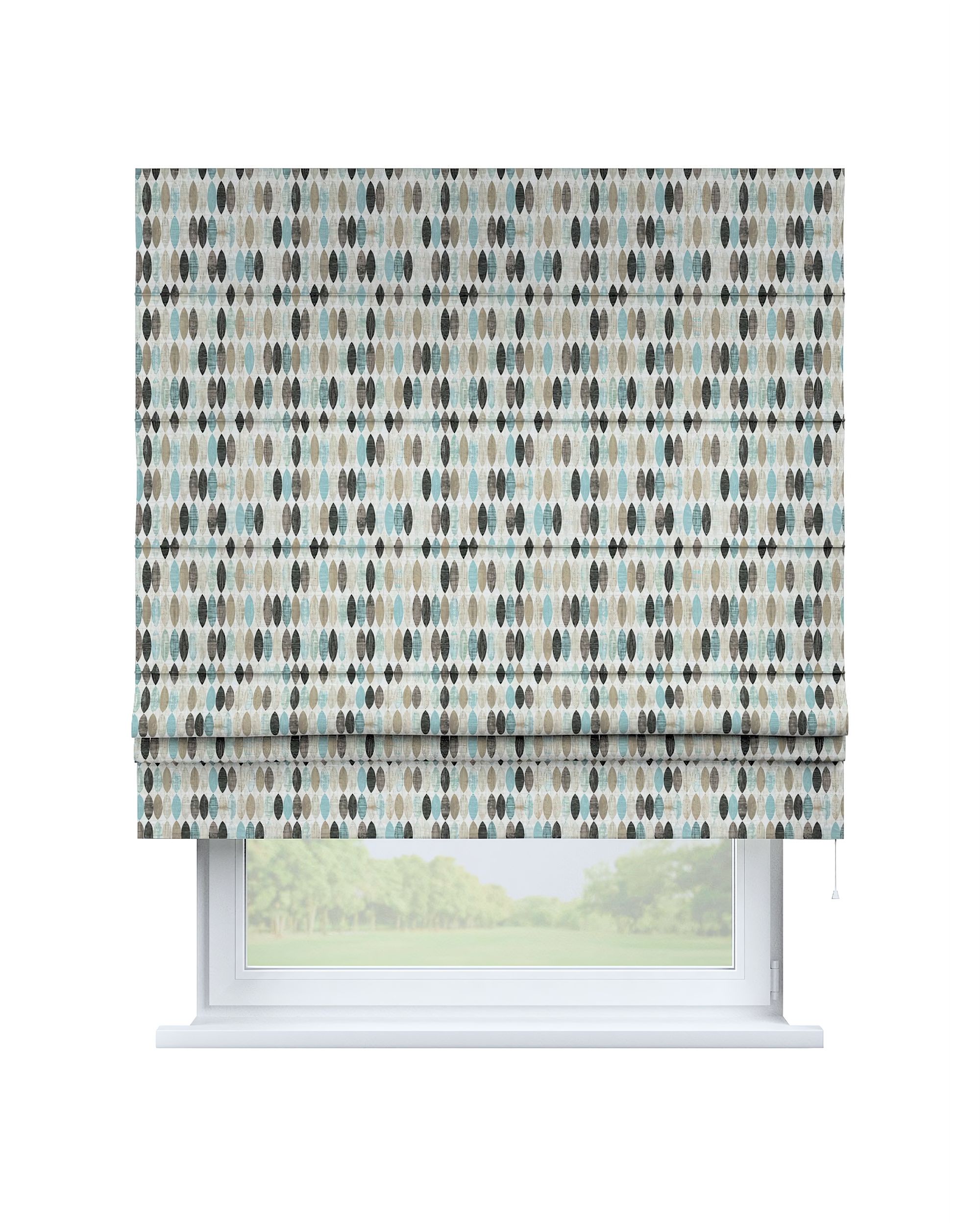 Padva Roman blind colour beige fabric patterned