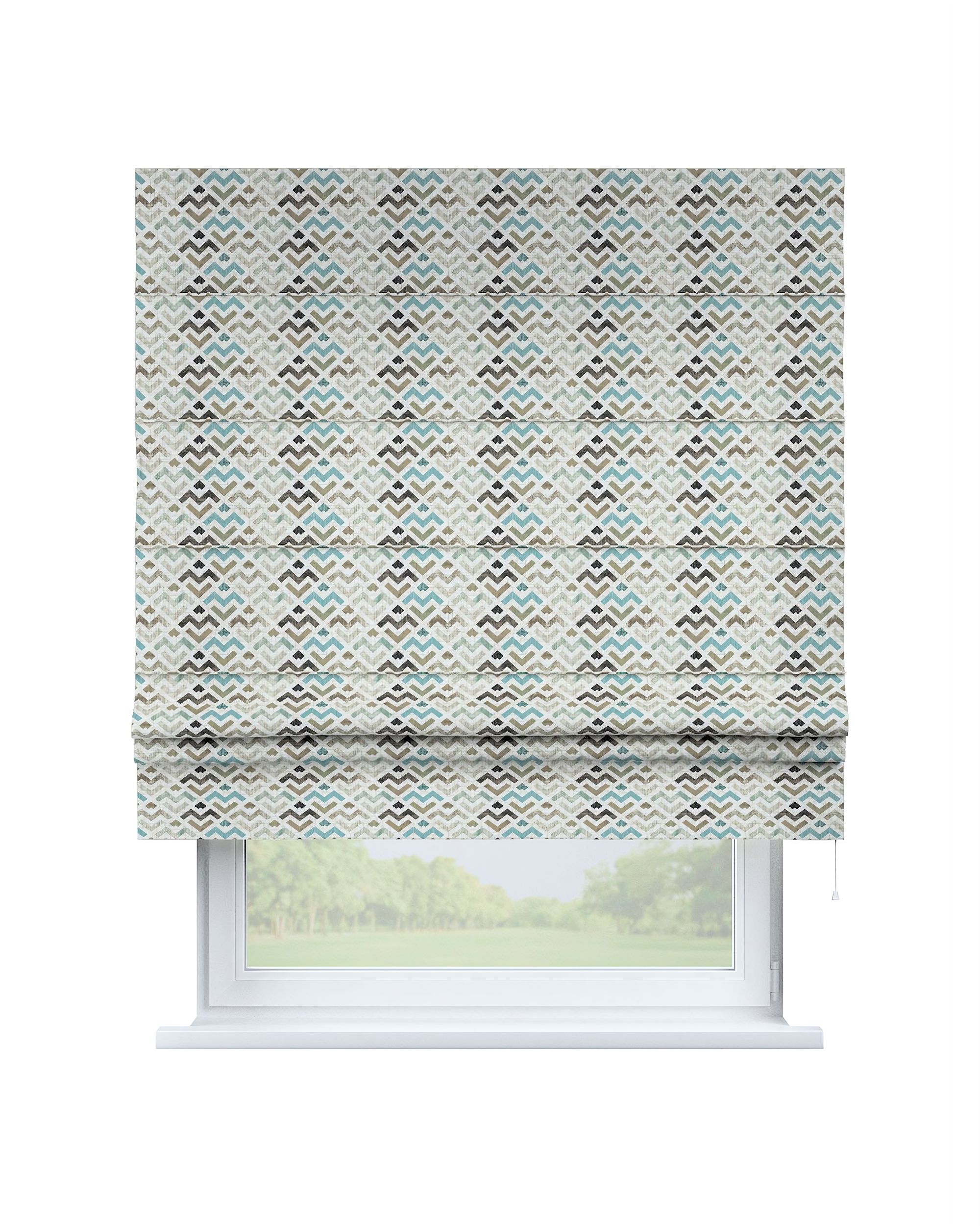 Padva Roman blind colour brown fabric patterned