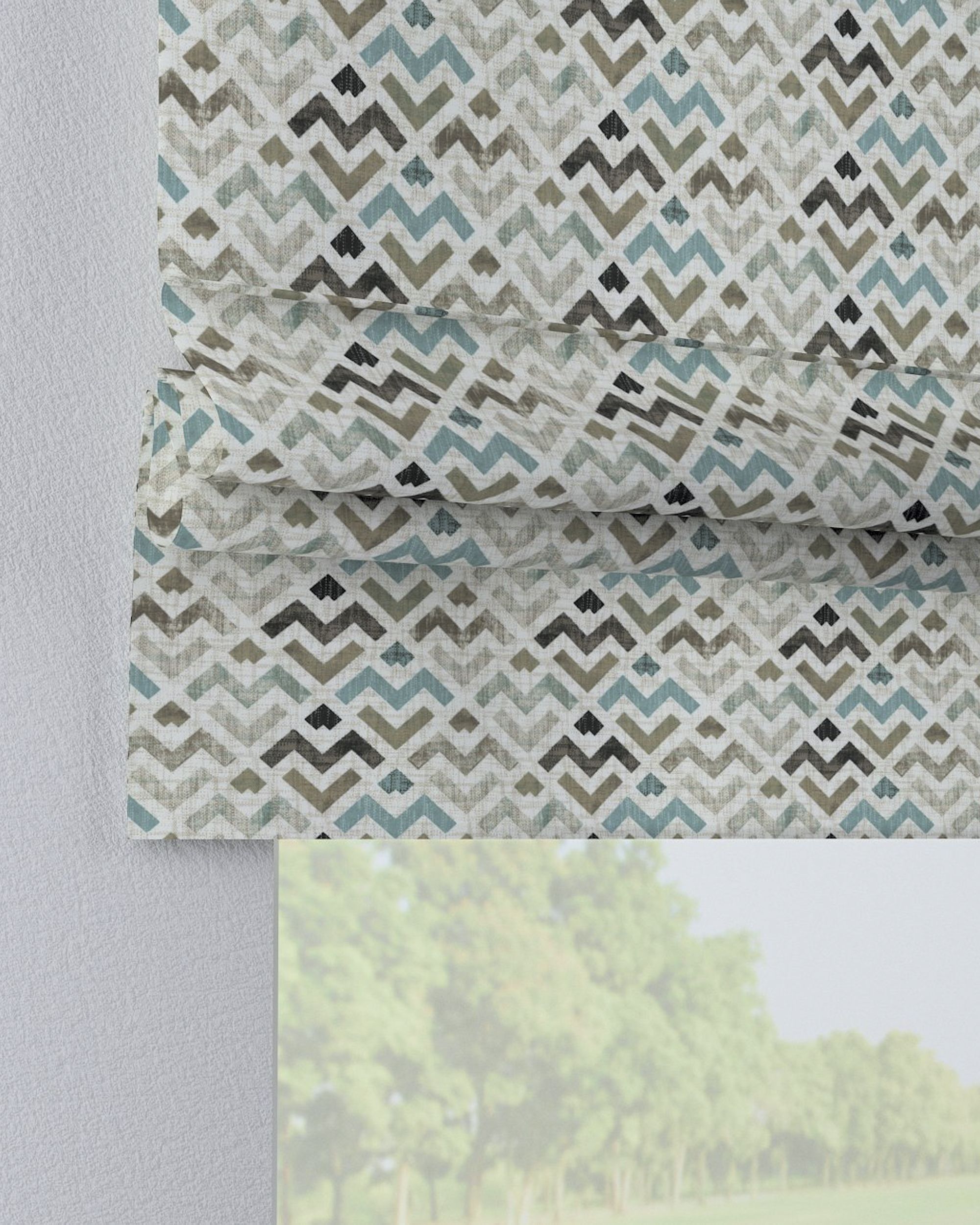 Padva Roman blind colour brown fabric patterned (hover)
