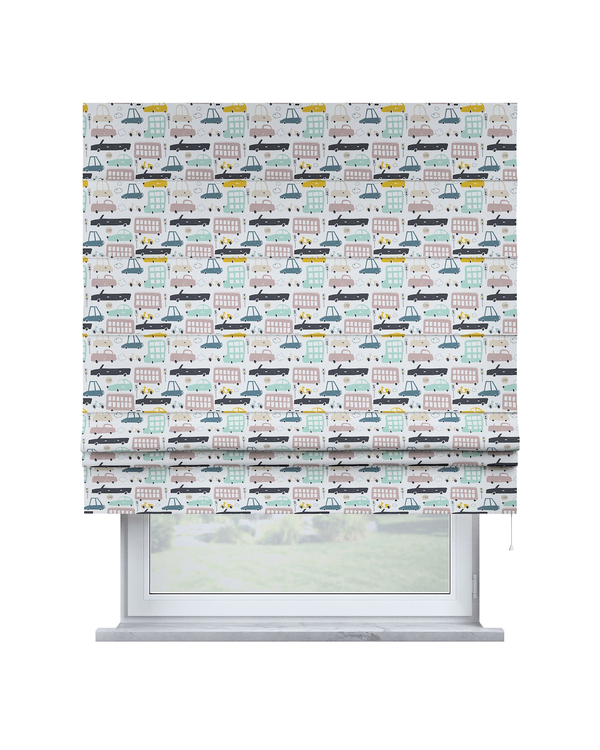 Padva Roman blind colour beige fabric patterned
