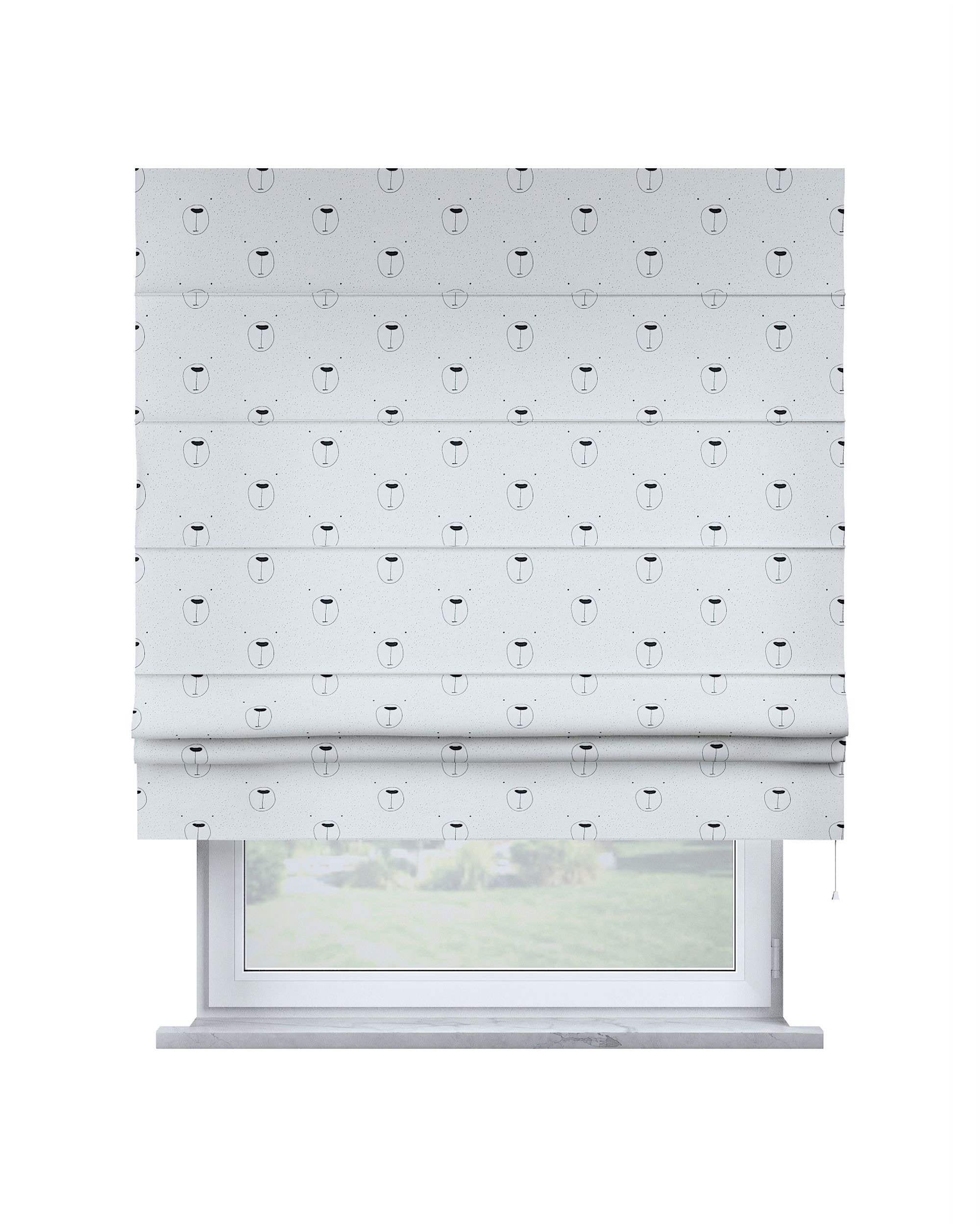 Padva Roman blind colour white fabric patterned