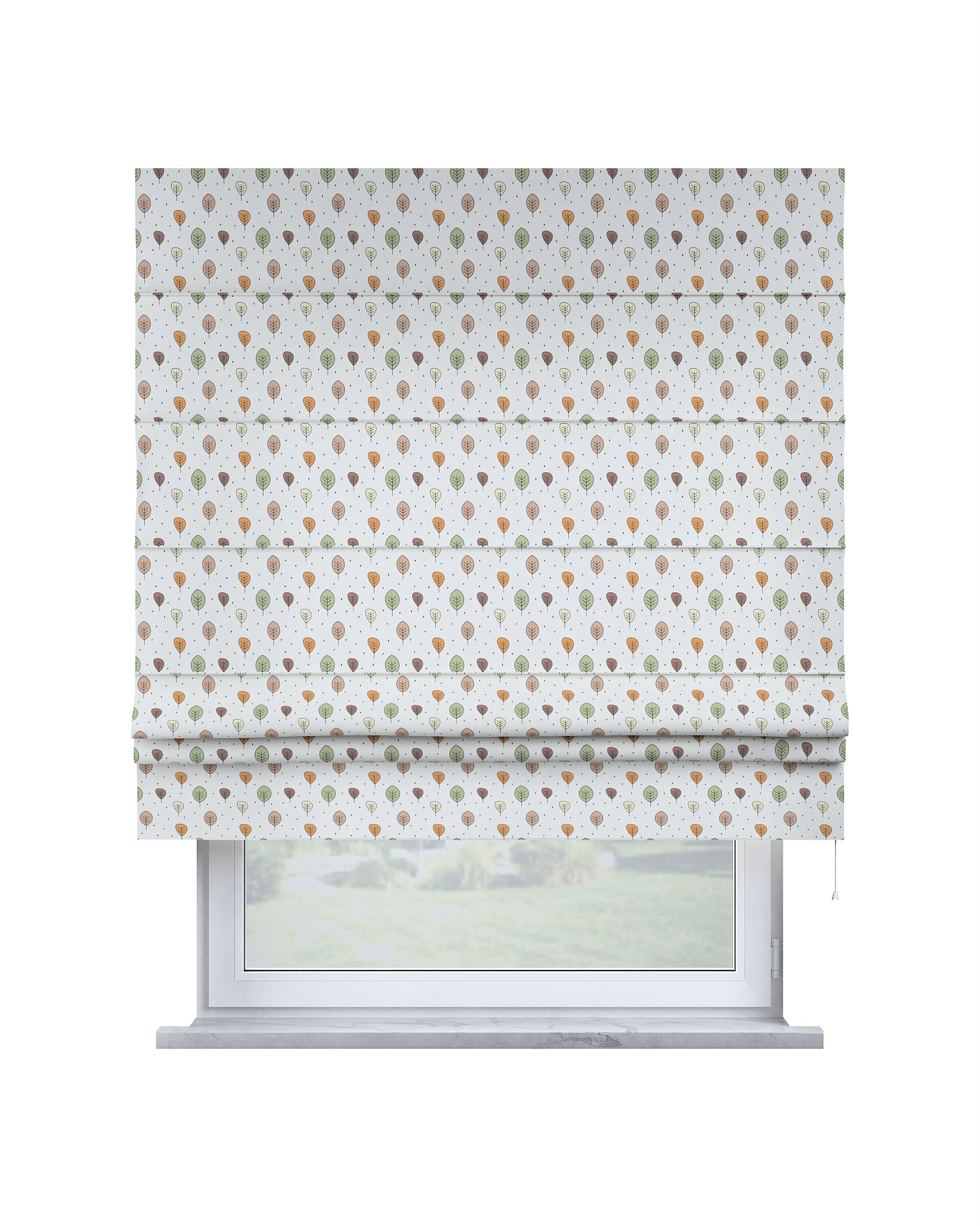 Padva Roman blind colour brown fabric patterned