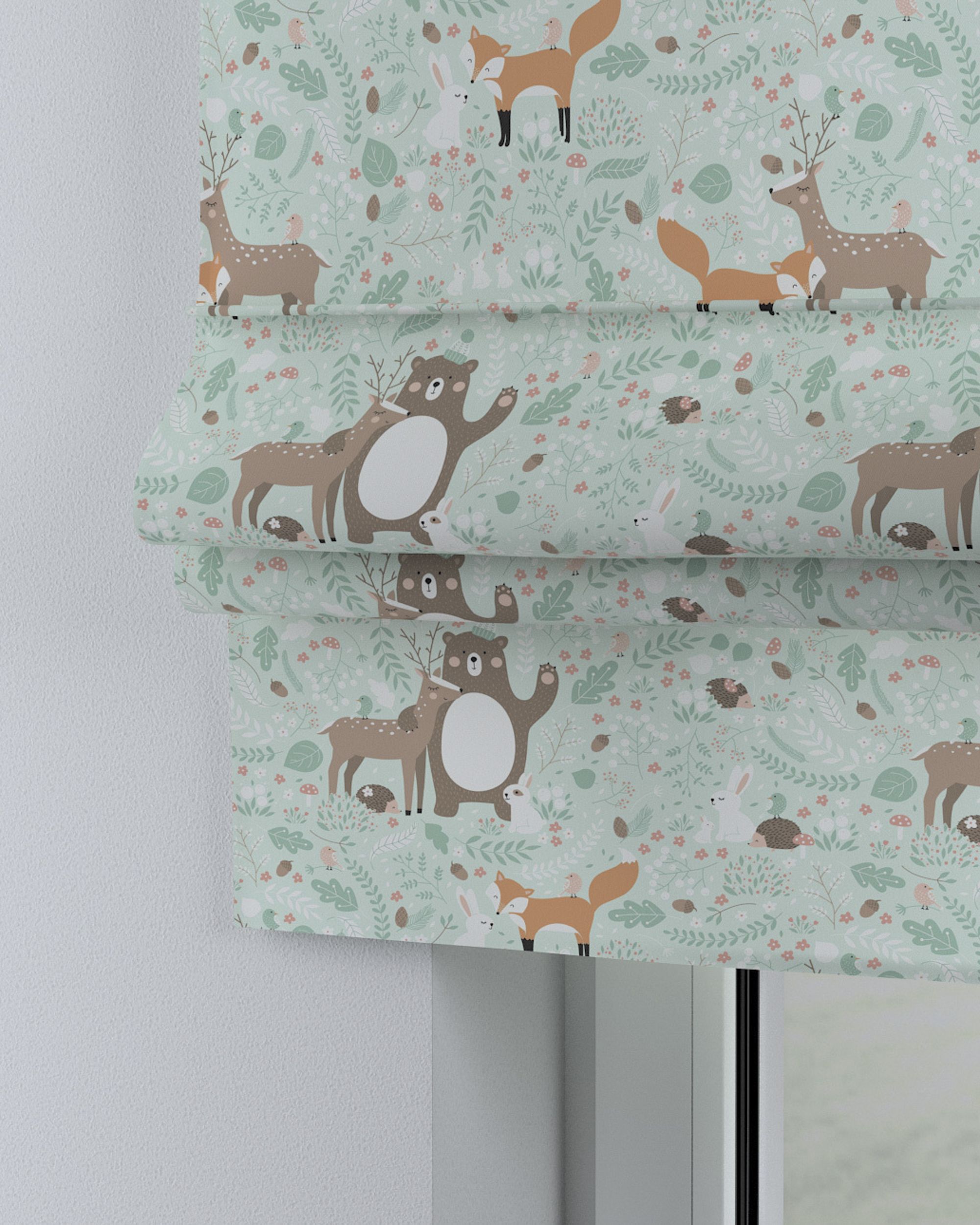 Padva Roman blind colour green fabric patterned (hover)