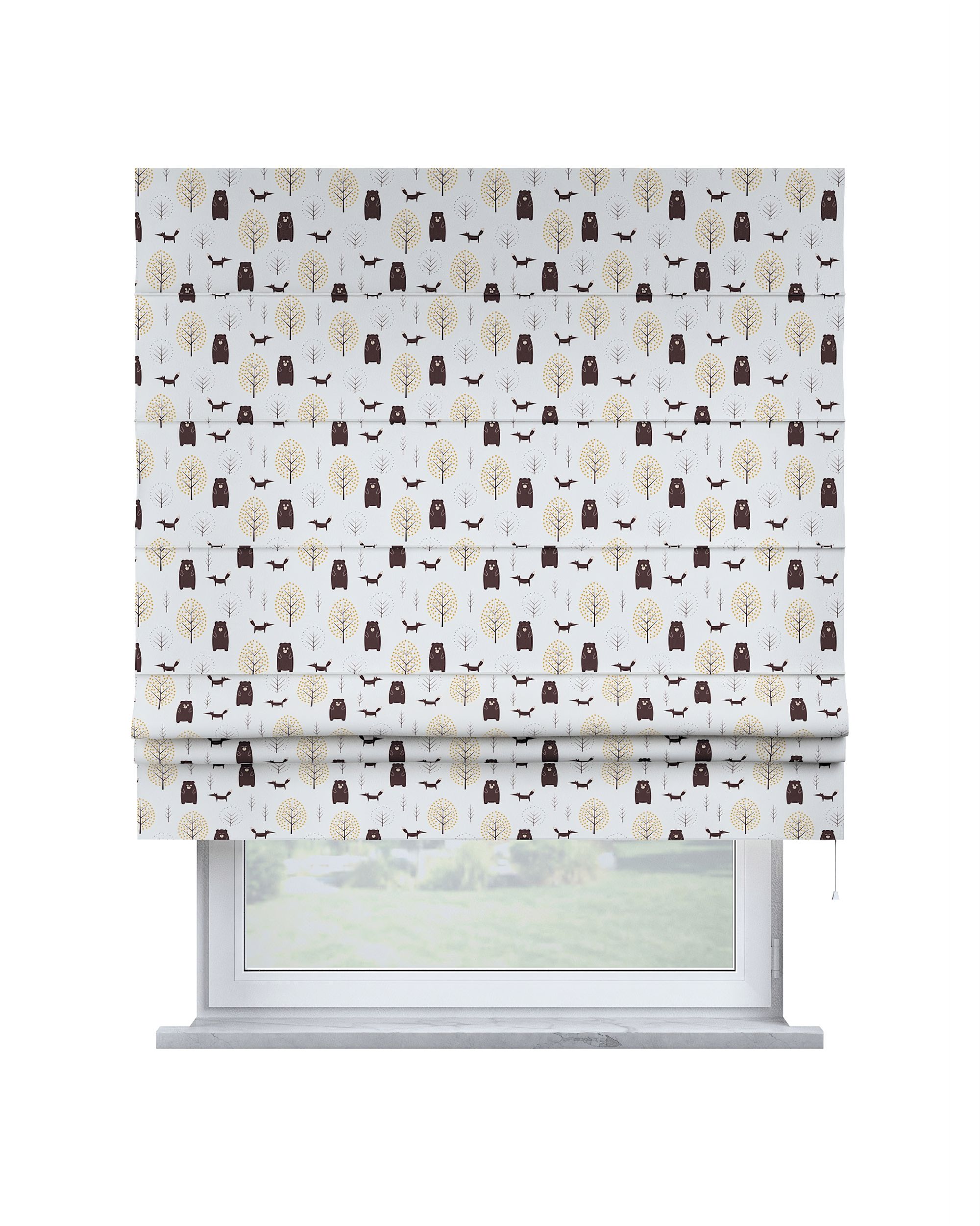 Padva Roman blind colour brown fabric patterned