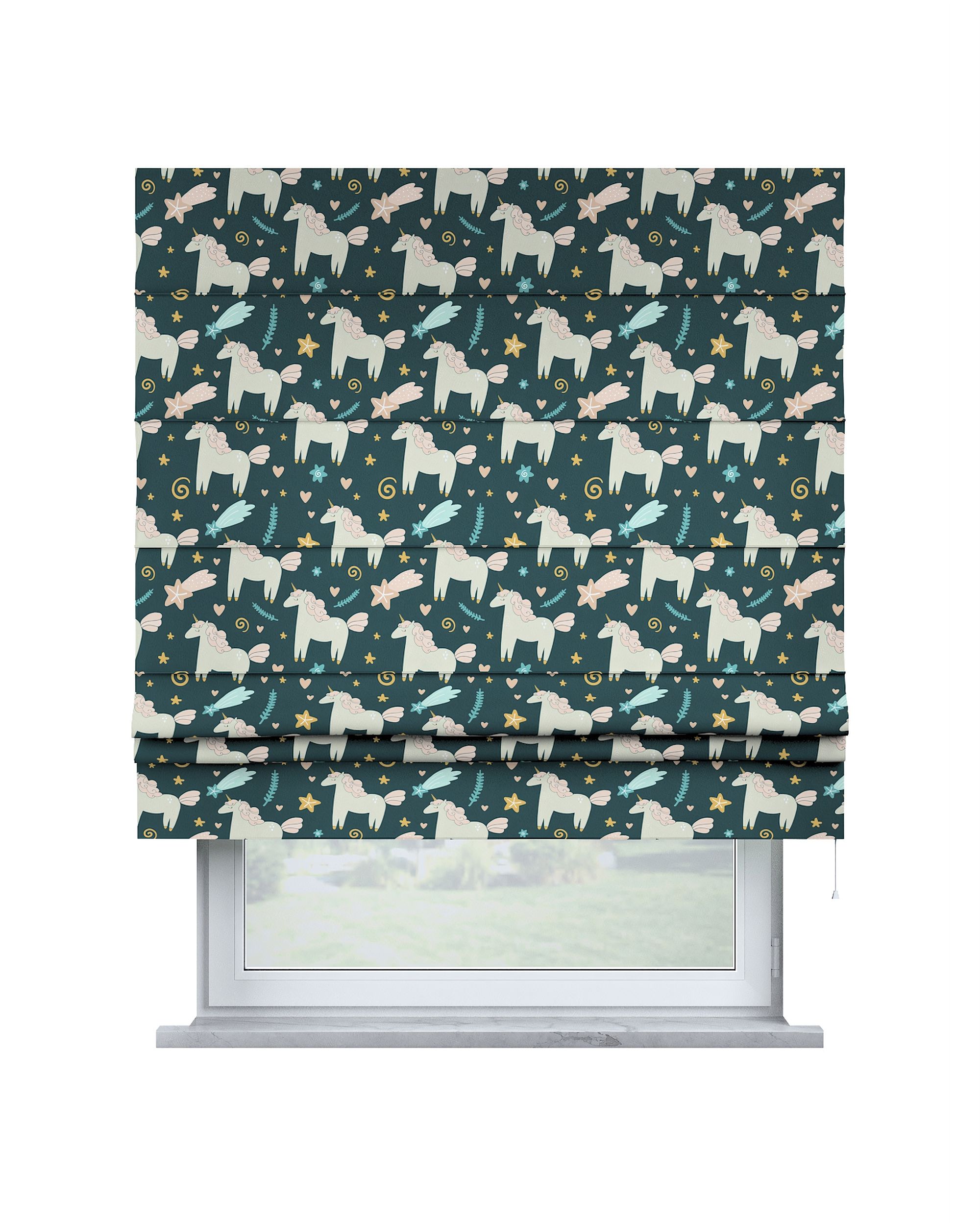Padva Roman blind colour brown fabric patterned