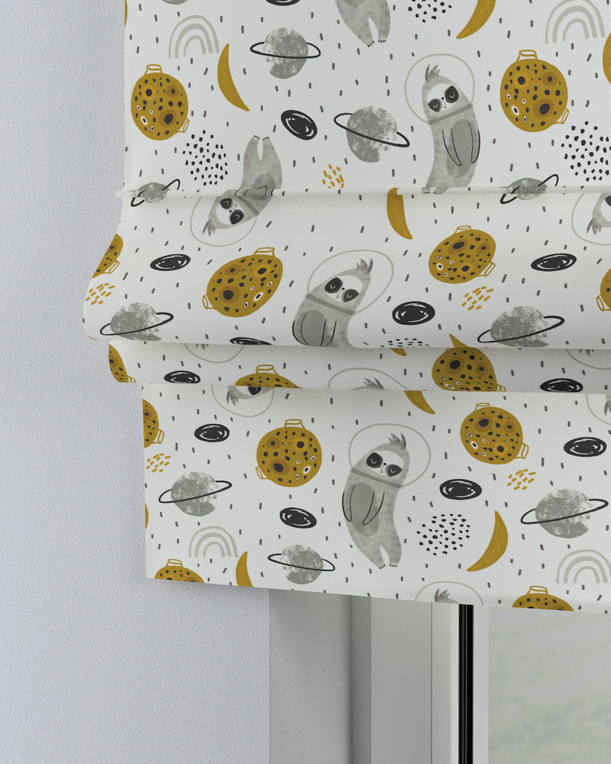 Padva Roman blind colour white fabric patterned (hover)