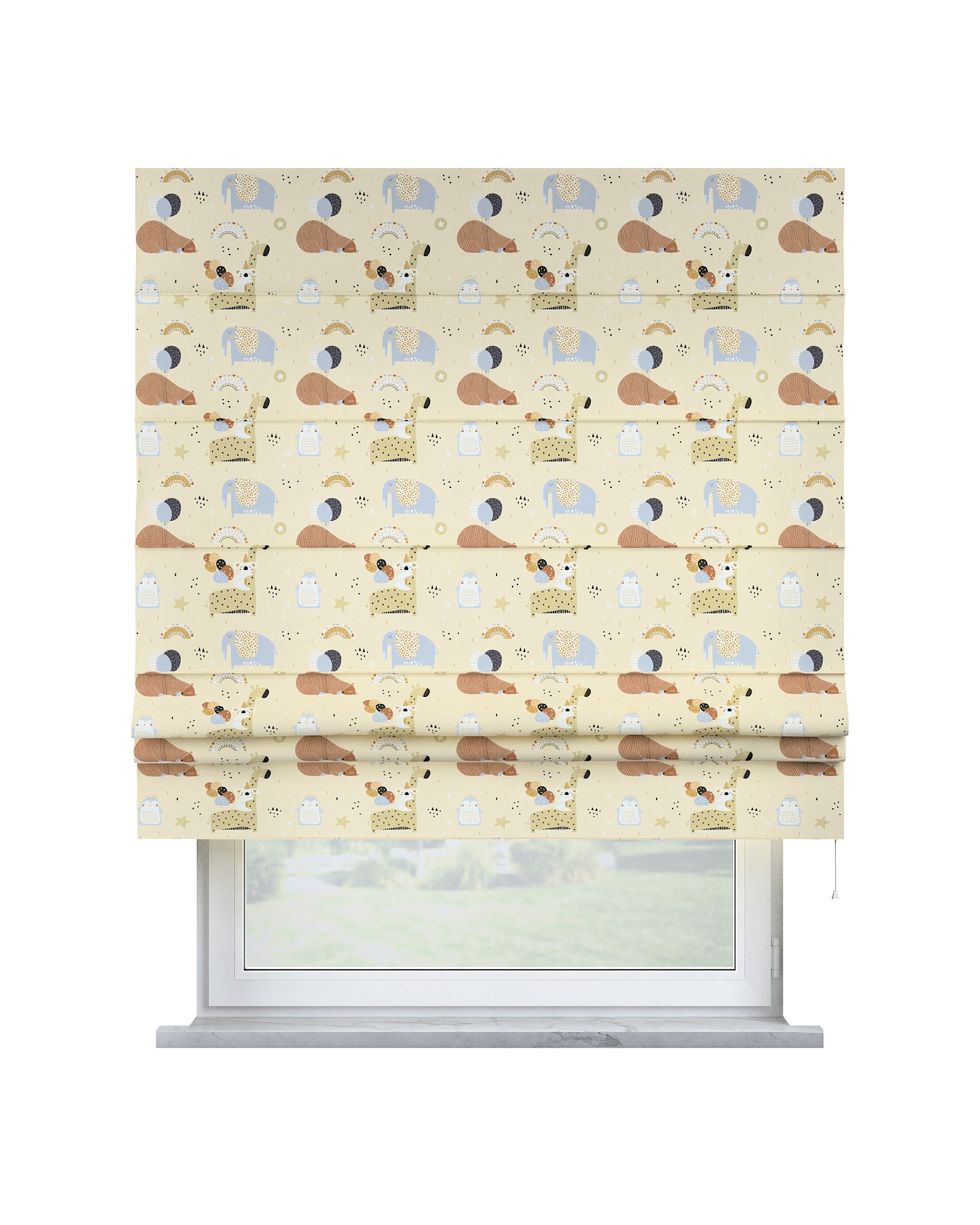 Padva Roman blind colour beige fabric patterned