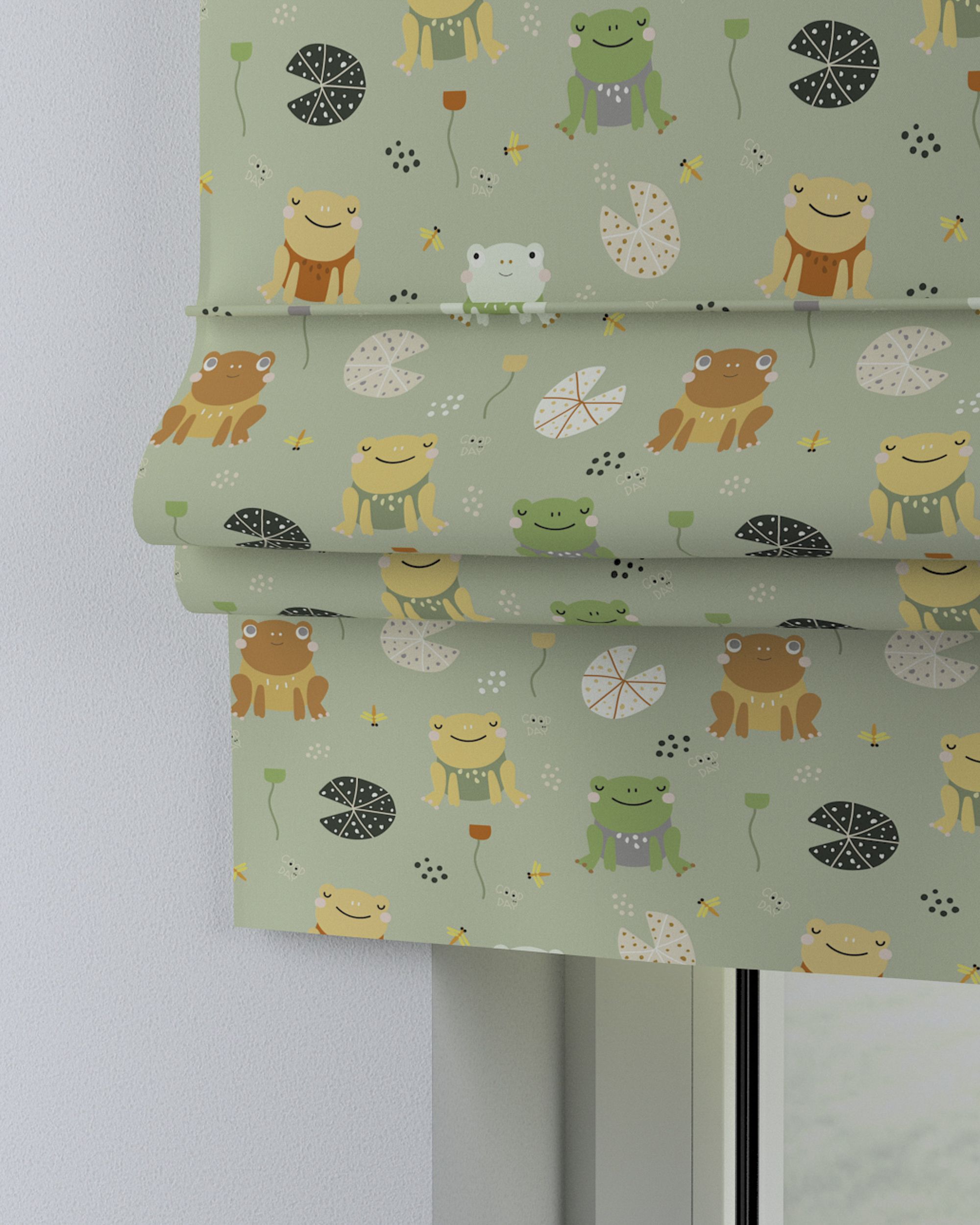 Padva Roman blind colour green fabric patterned (hover)