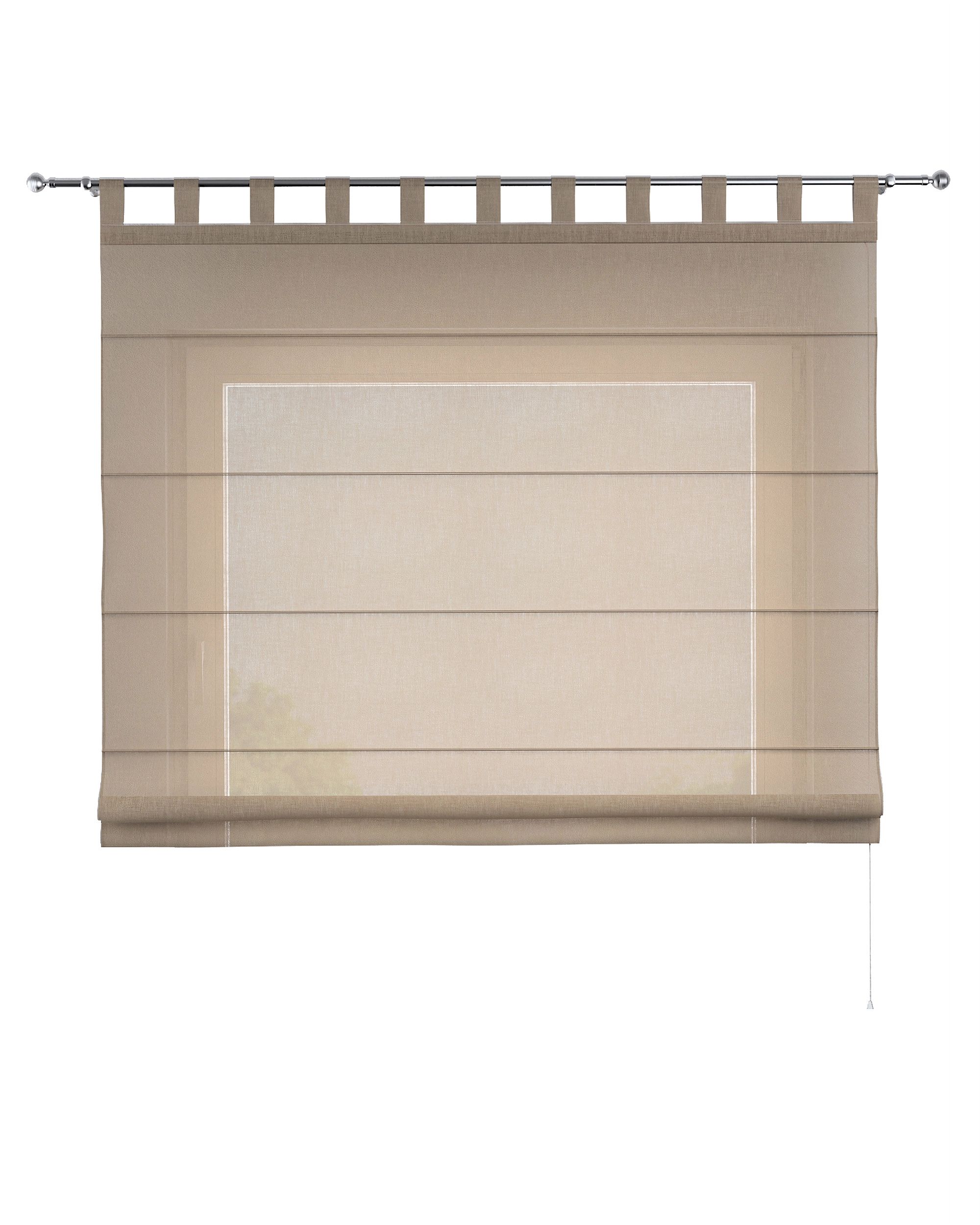 Verona tab top Roman blind colour beige fabric structured (hover)