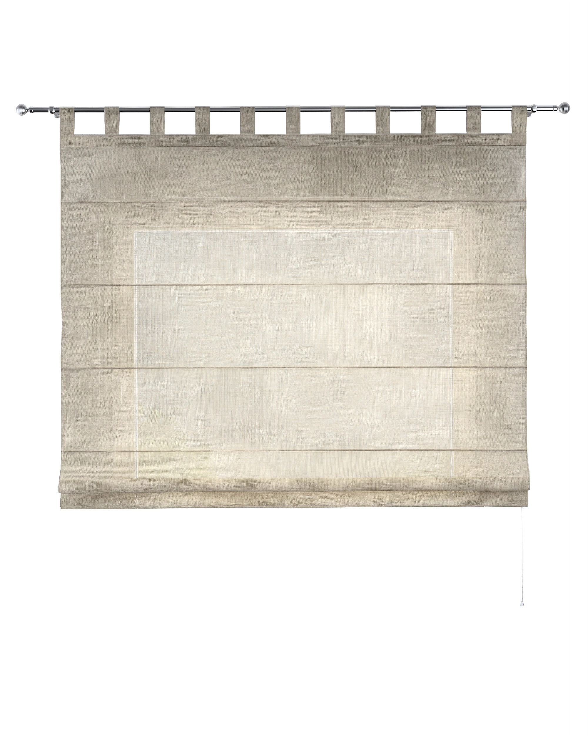 Verona tab top Roman blind colour cream fabric semi-sheer, structured (hover)