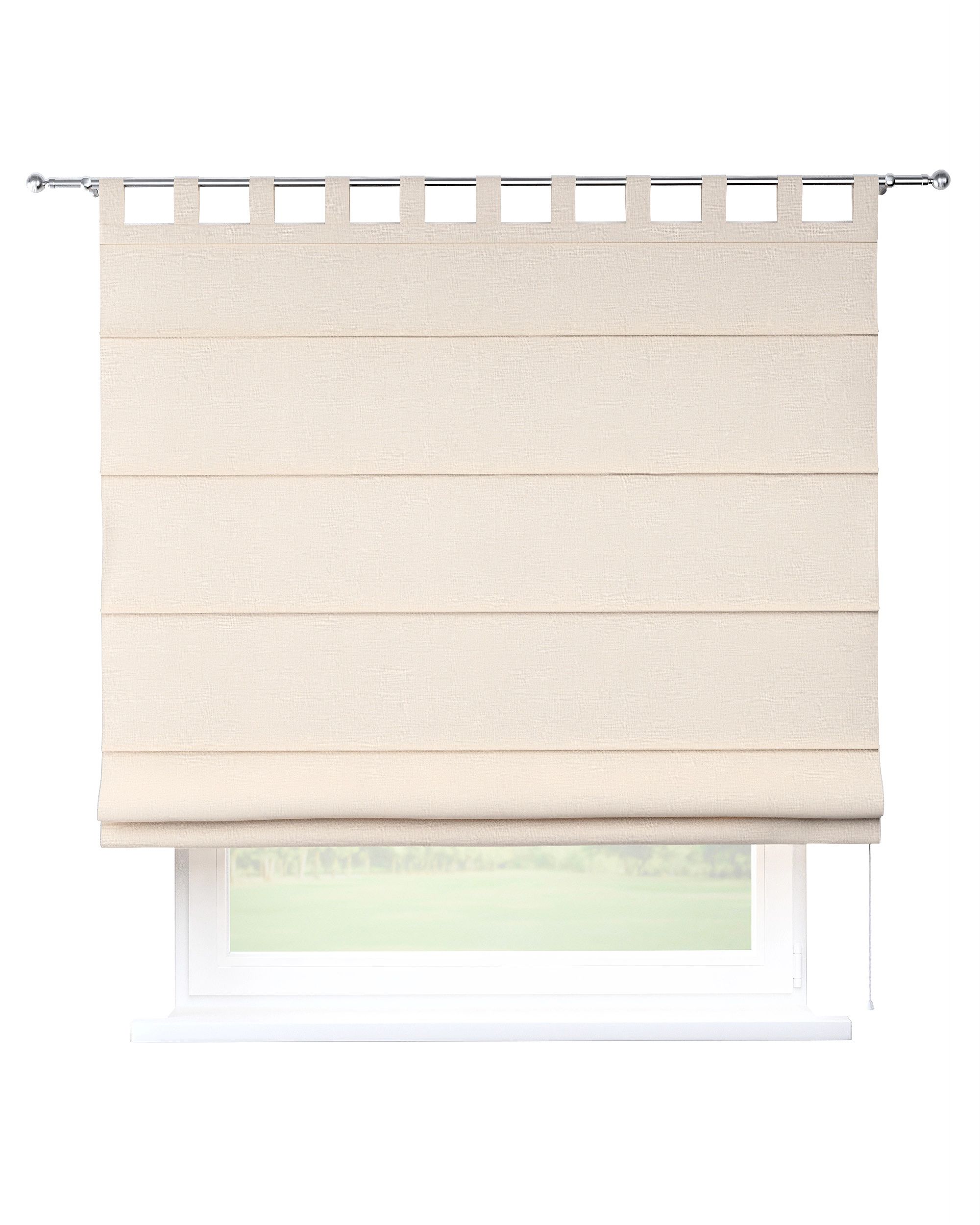 Verona tab top Roman blind colour beige fabric structured
