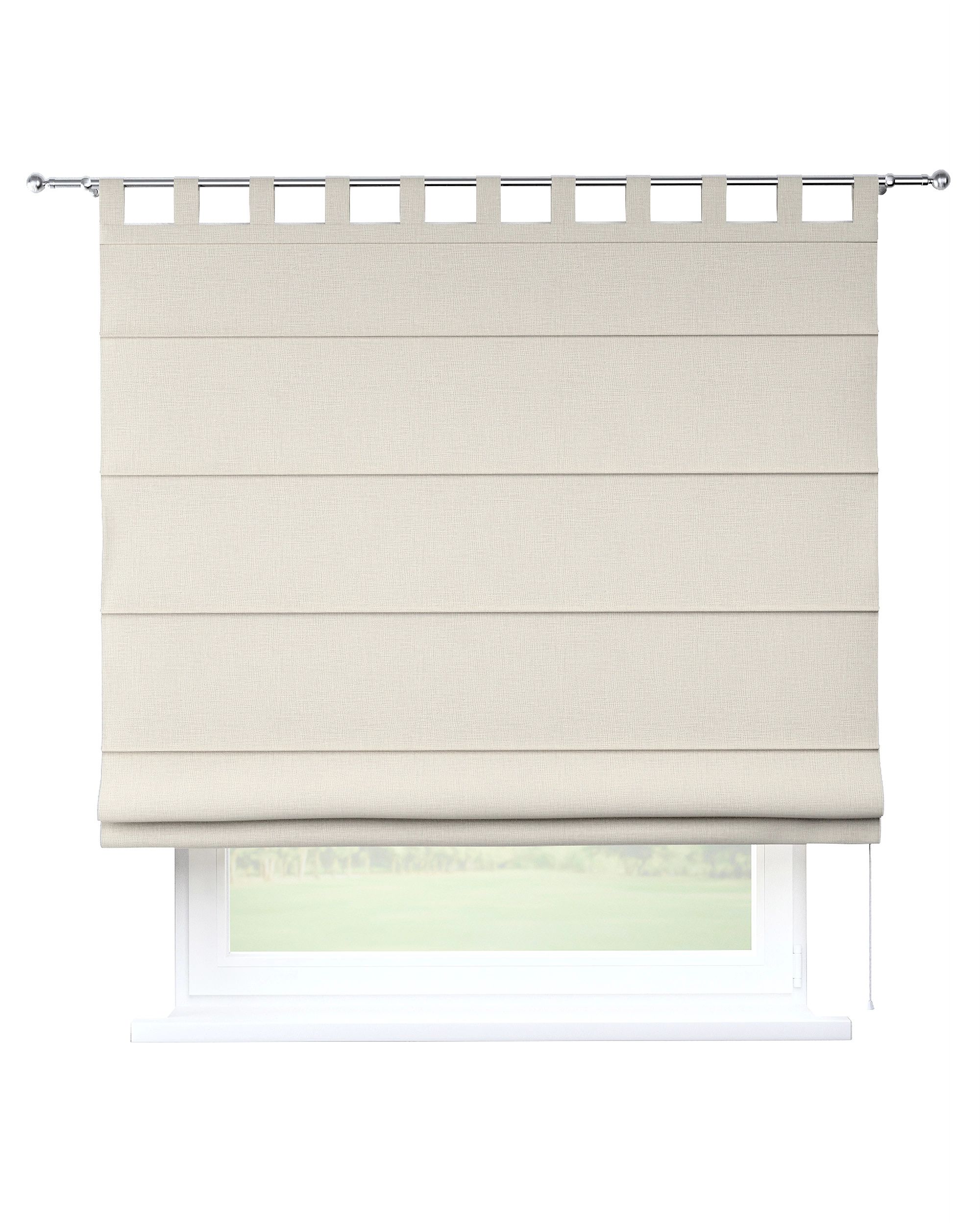 Verona tab top Roman blind colour grey fabric structured