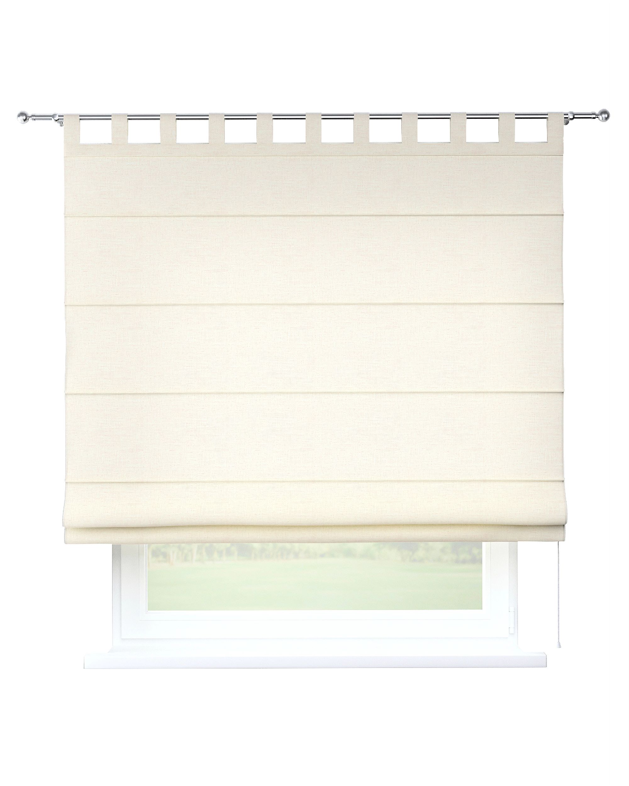 Verona tab top Roman blind colour cream fabric structured