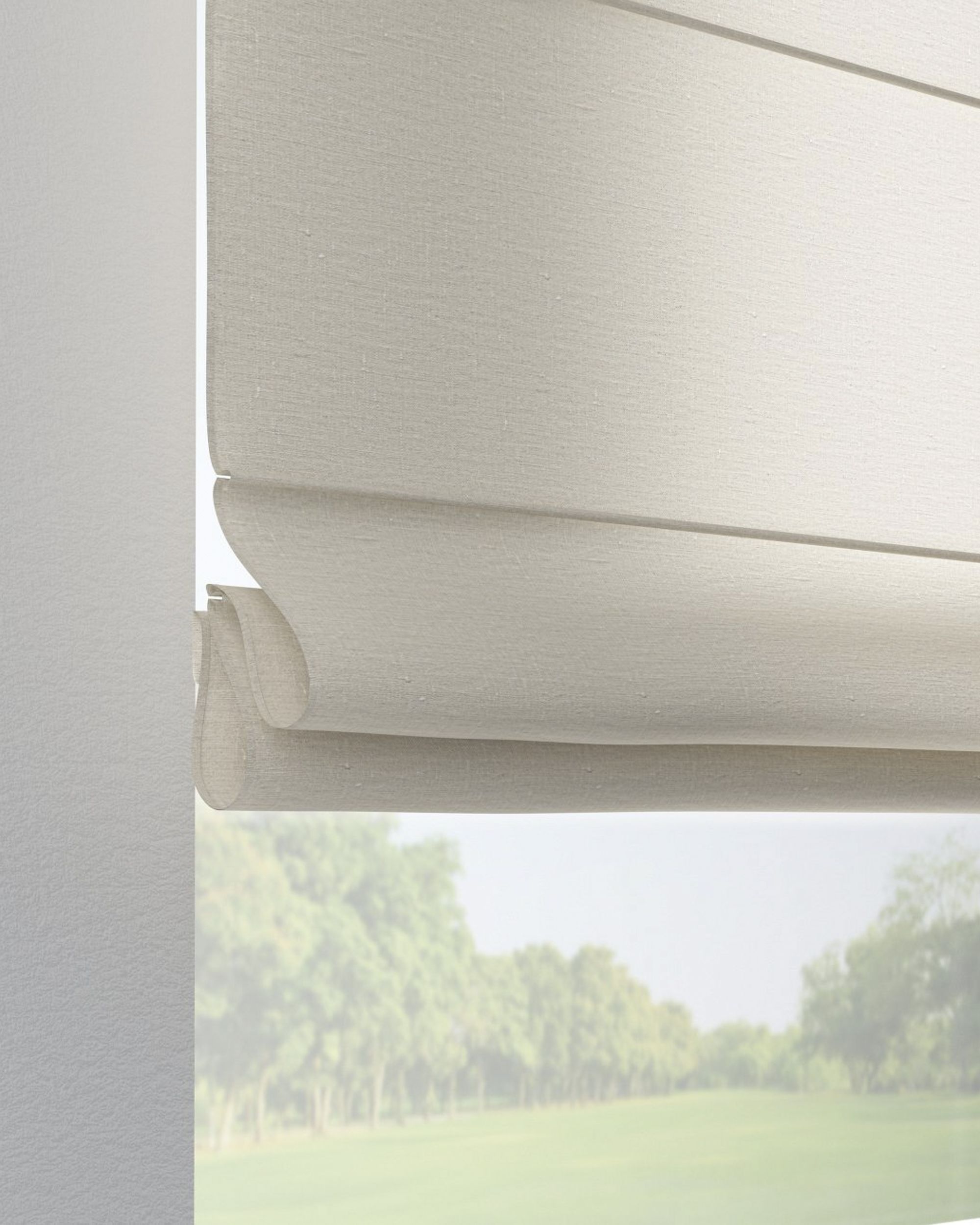 Verona tab top Roman blind colour beige fabric semi-sheer, structured, linen (hover)