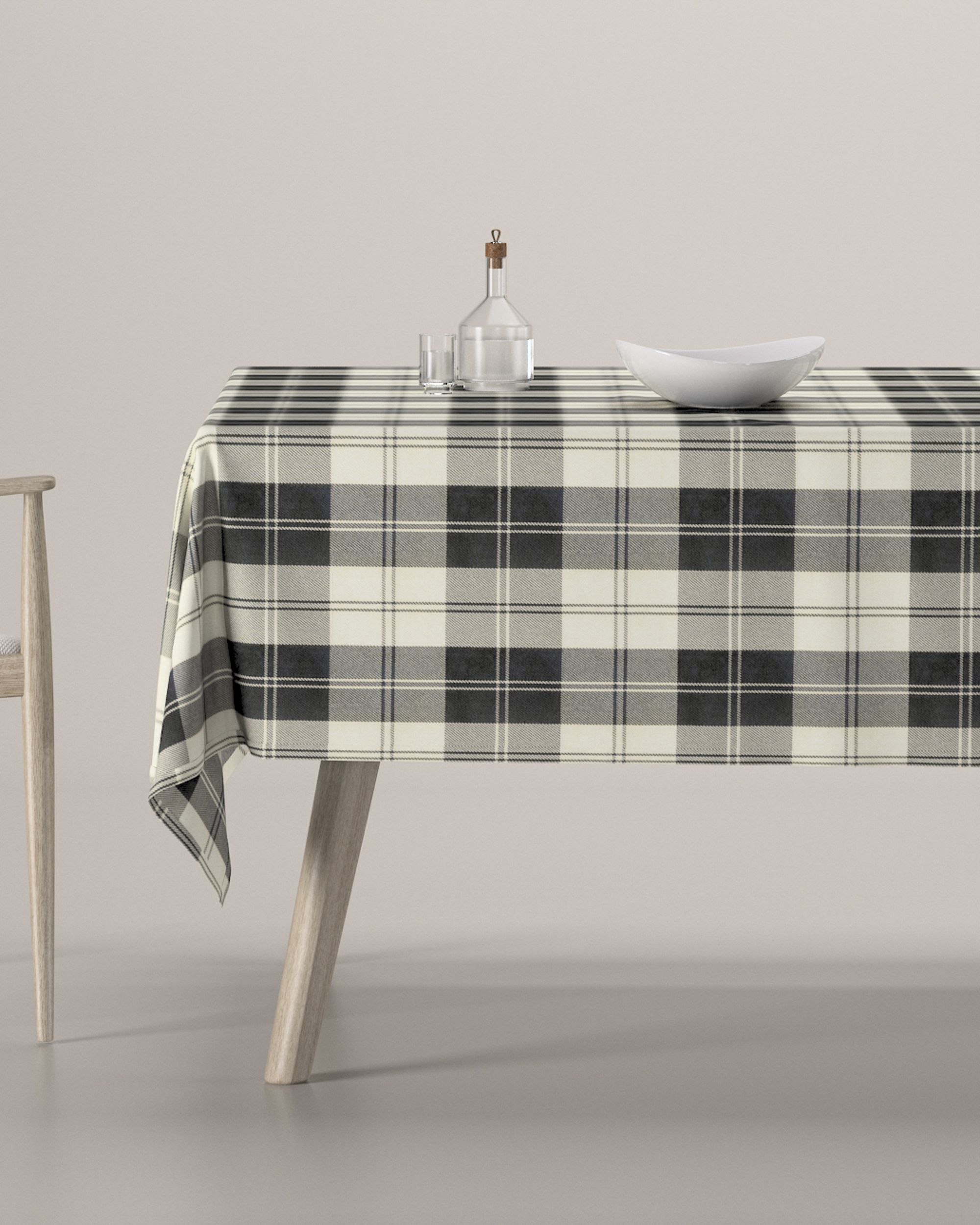 Rectangular tablecloth colour black fabric structured, patterned