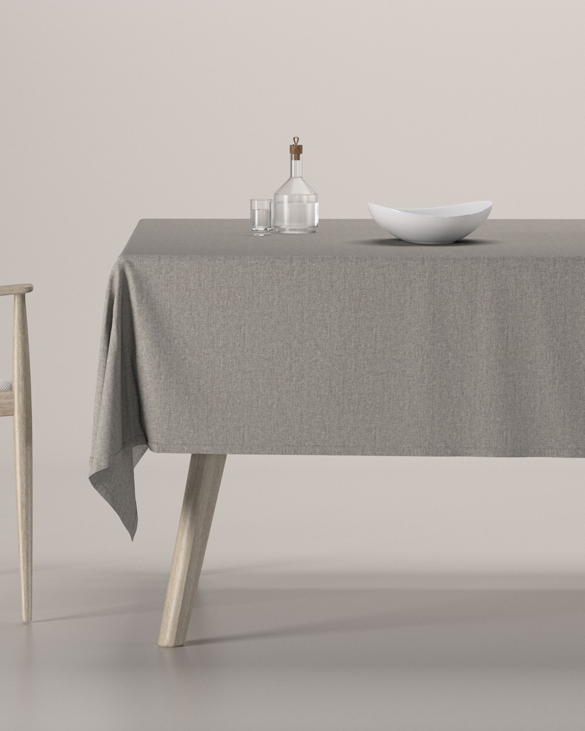 Rectangular tablecloth colour grey fabric structured