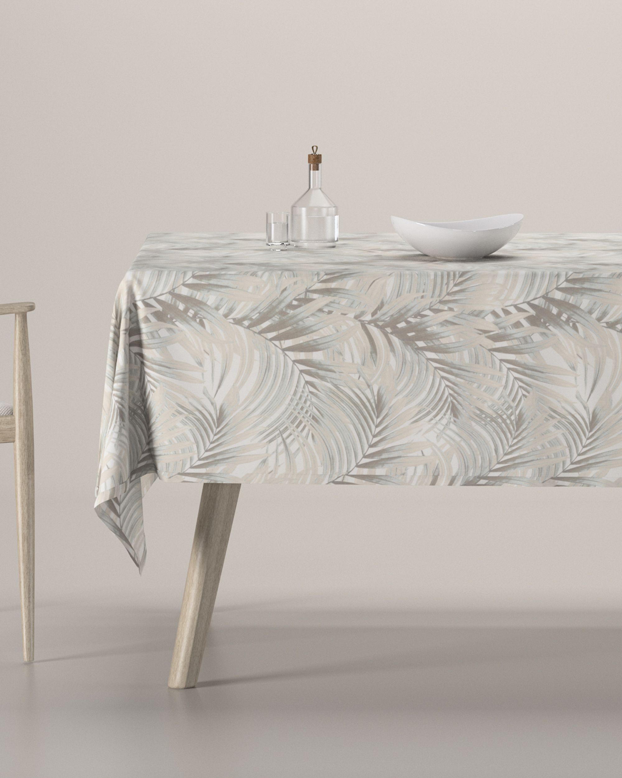 Rectangular tablecloth colour beige fabric patterned