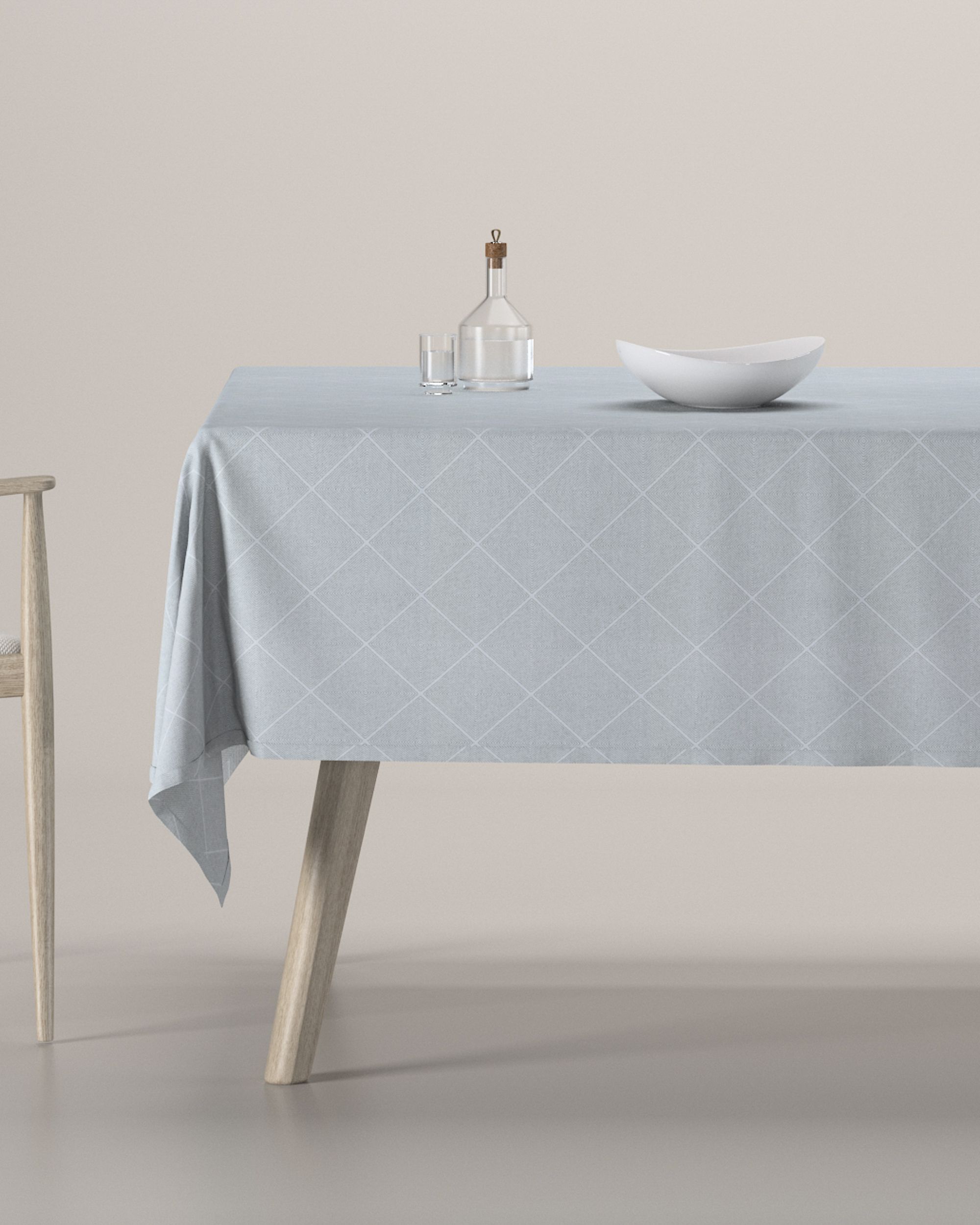 Rectangular tablecloth colour grey fabric structured, patterned