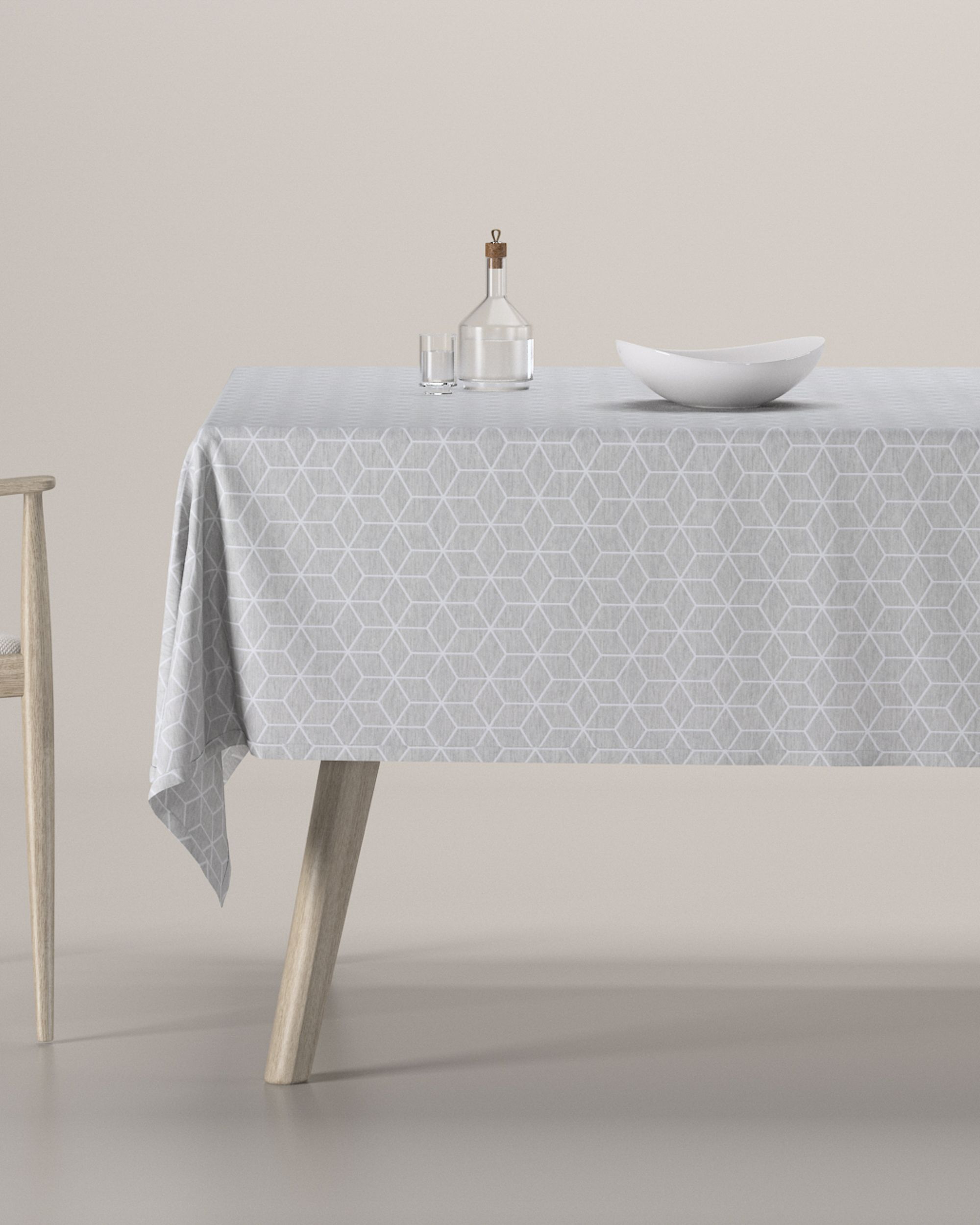 Rectangular tablecloth colour grey fabric structured, patterned
