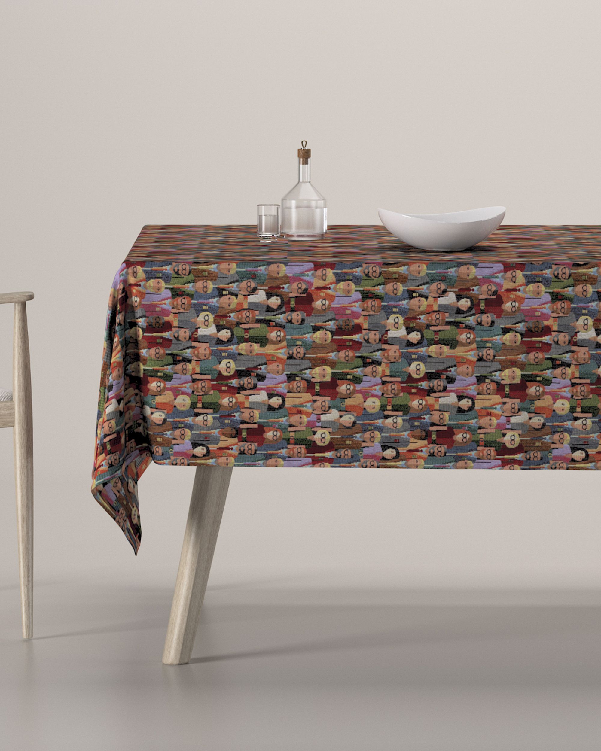 Rectangular tablecloth colour multicolour fabric structured, patterned
