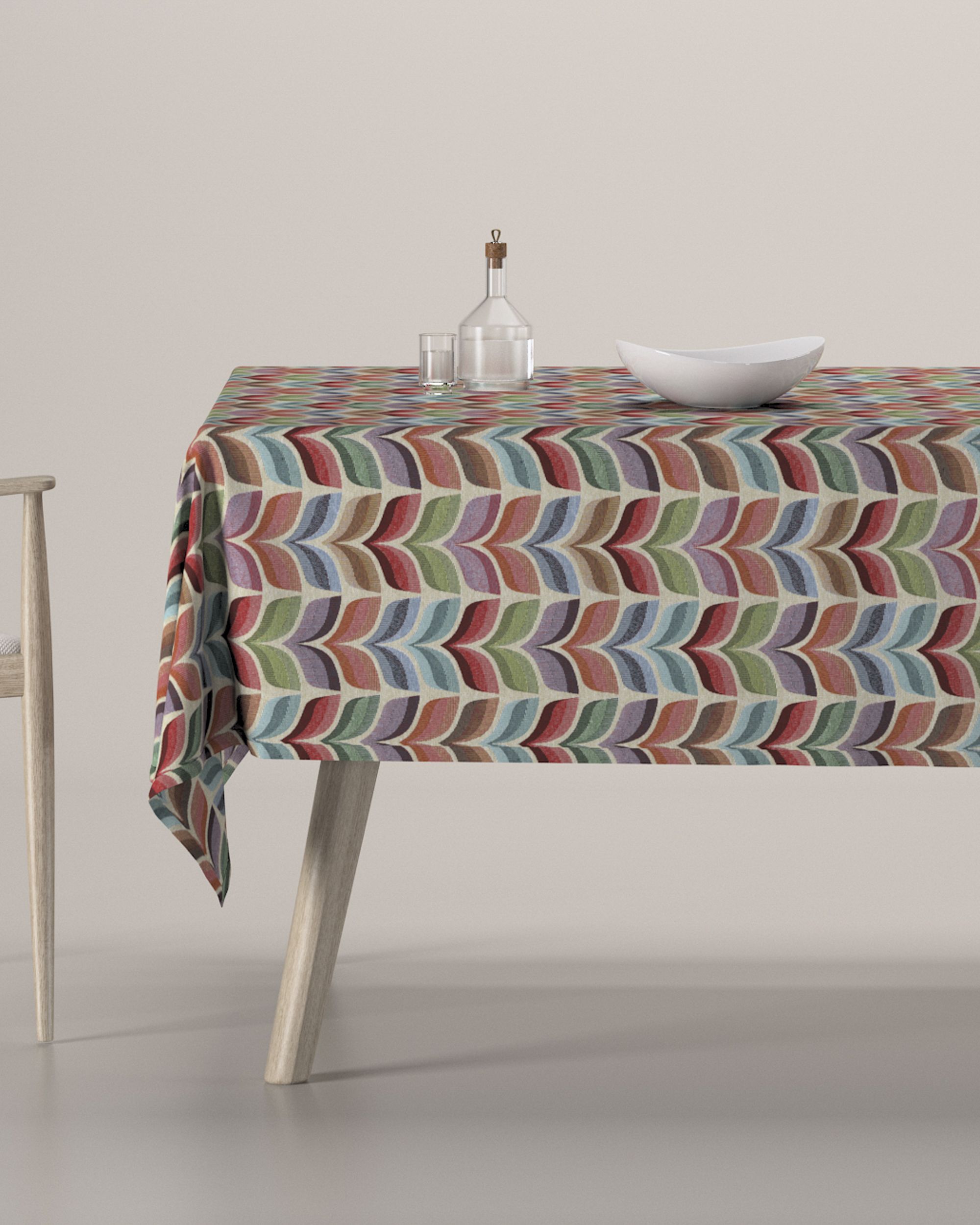 Rectangular tablecloth colour multicolour fabric structured, patterned